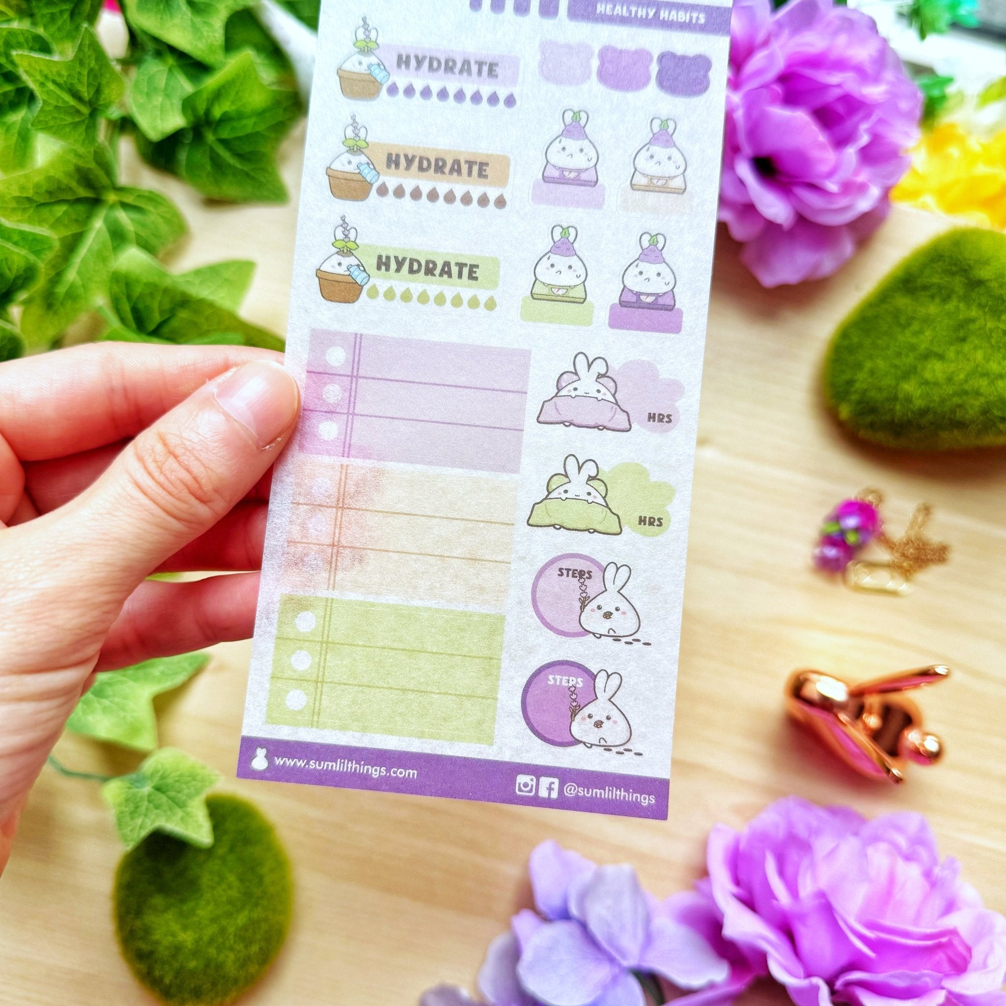 Seal Sticker - Healthy Habits (Lavender) - Washi - SumLilThings