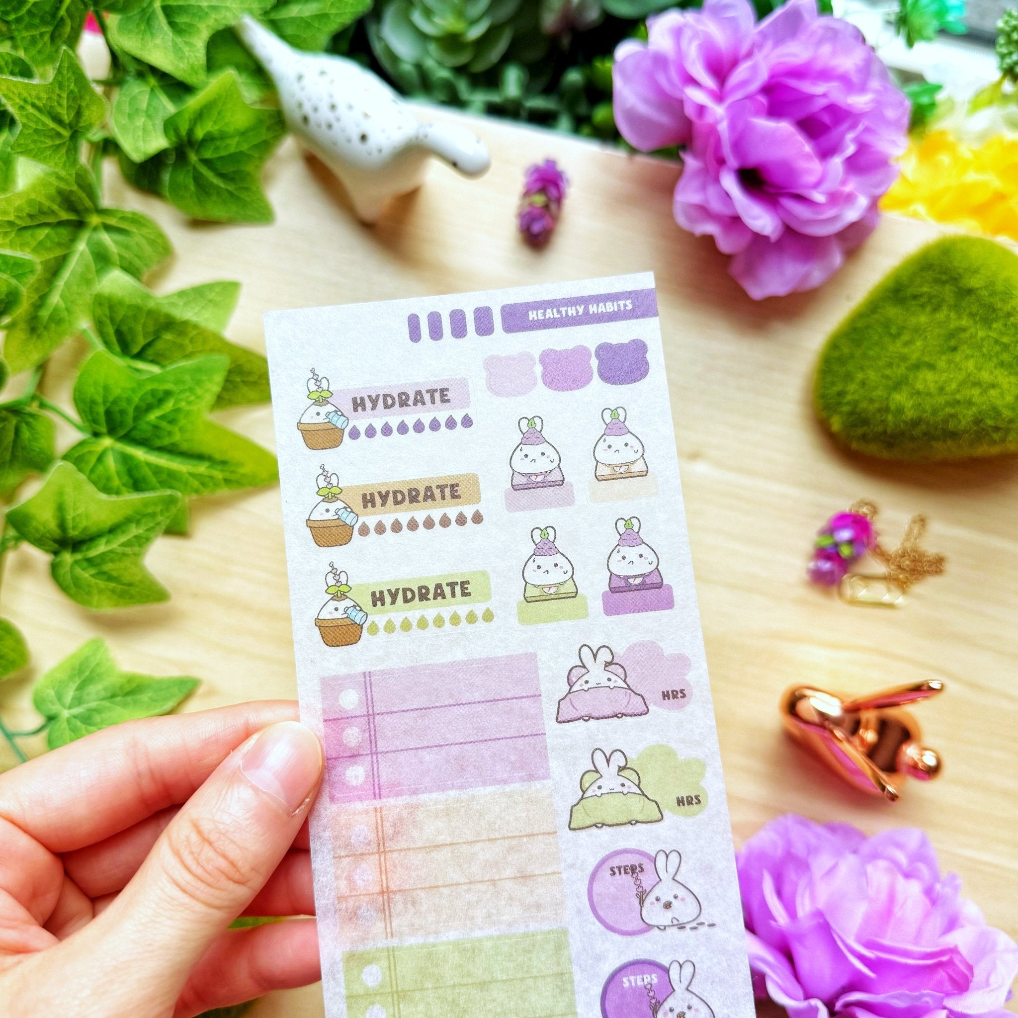 Seal Sticker - Healthy Habits (Lavender) - Washi - SumLilThings