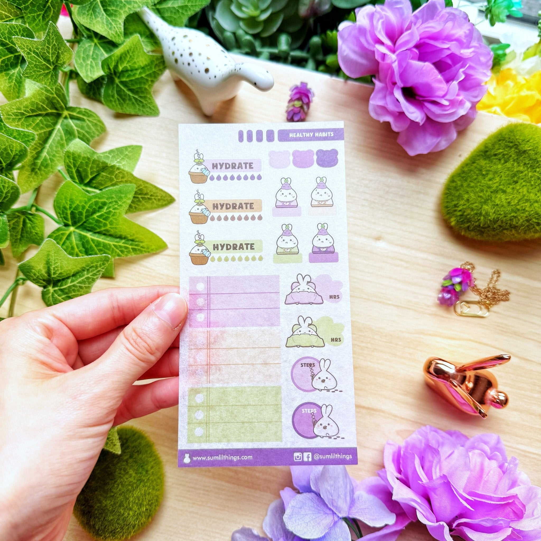 Seal Sticker - Healthy Habits (Lavender) - Washi - SumLilThings