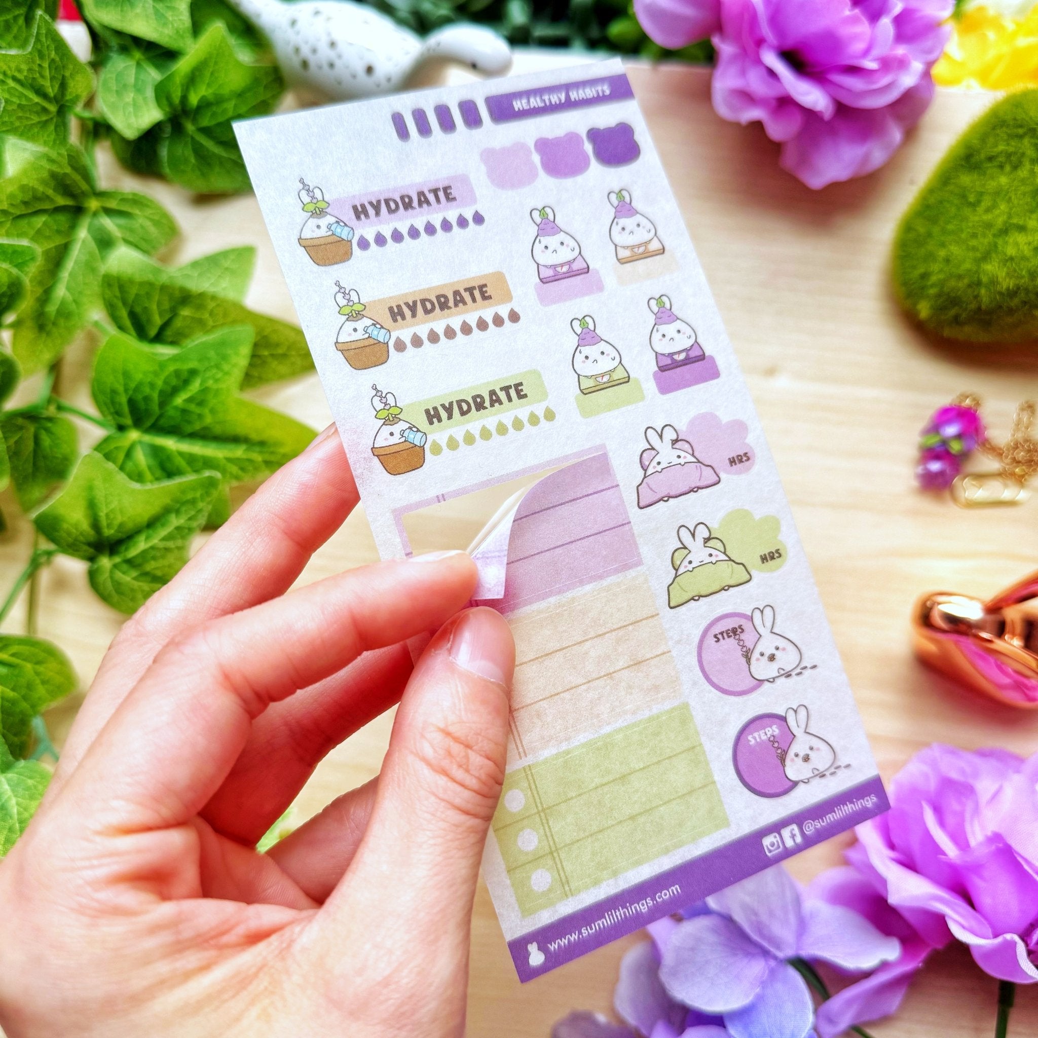 Seal Sticker - Healthy Habits (Lavender) - Washi - SumLilThings