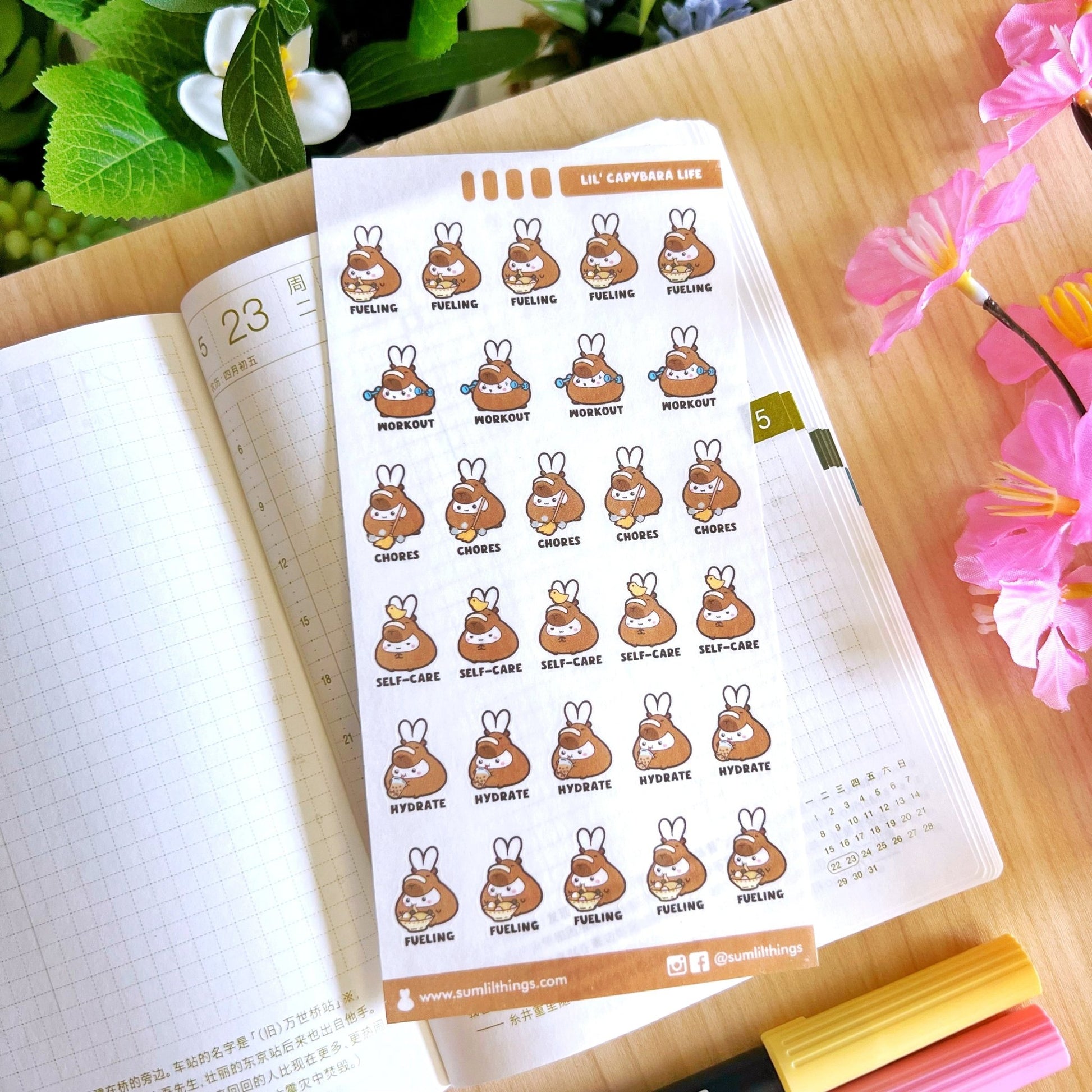 Seal Sticker - Lil' Capybara Life - Washi - SumLilThings