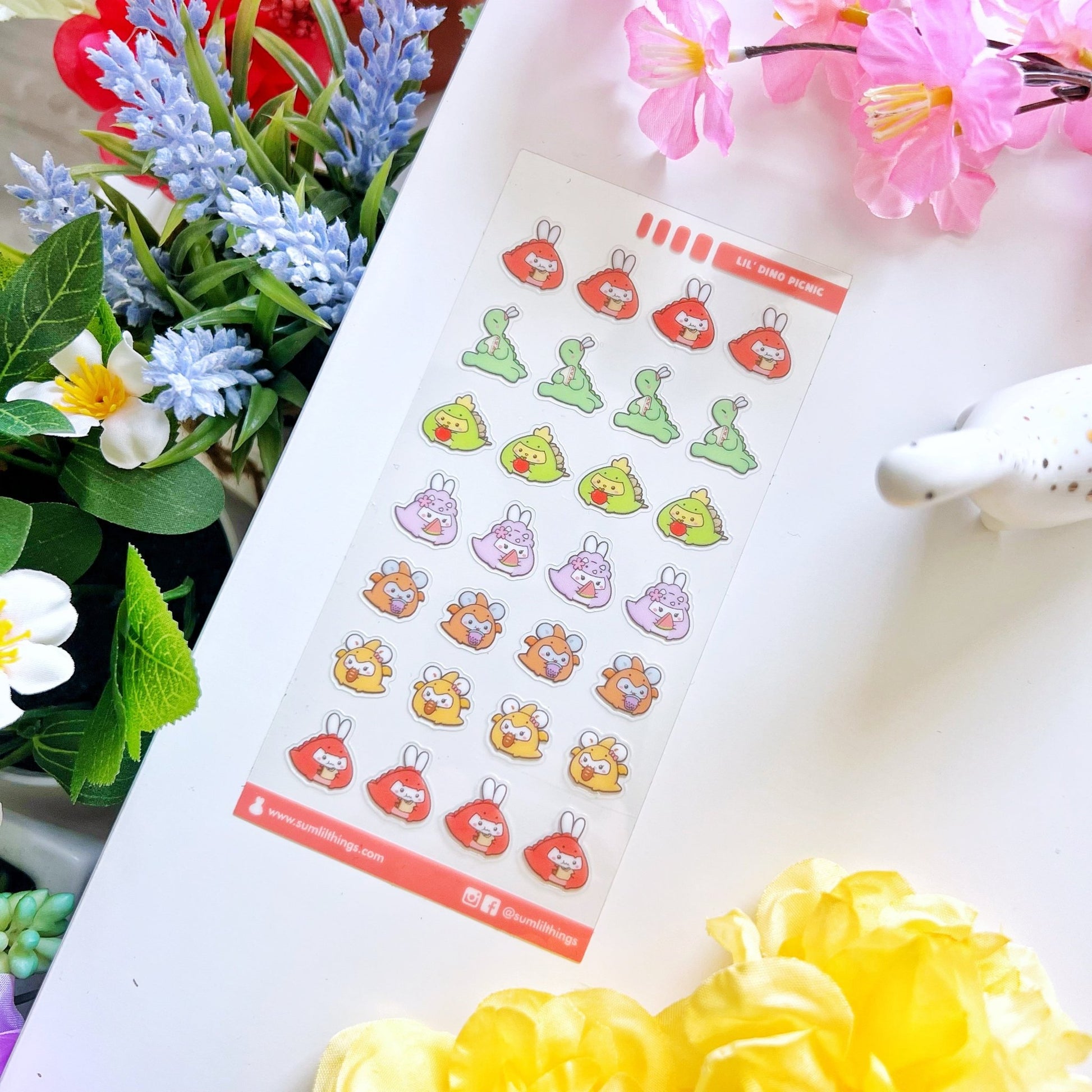 Seal Sticker - Lil' Dino Picnic - Transparent - SumLilThings