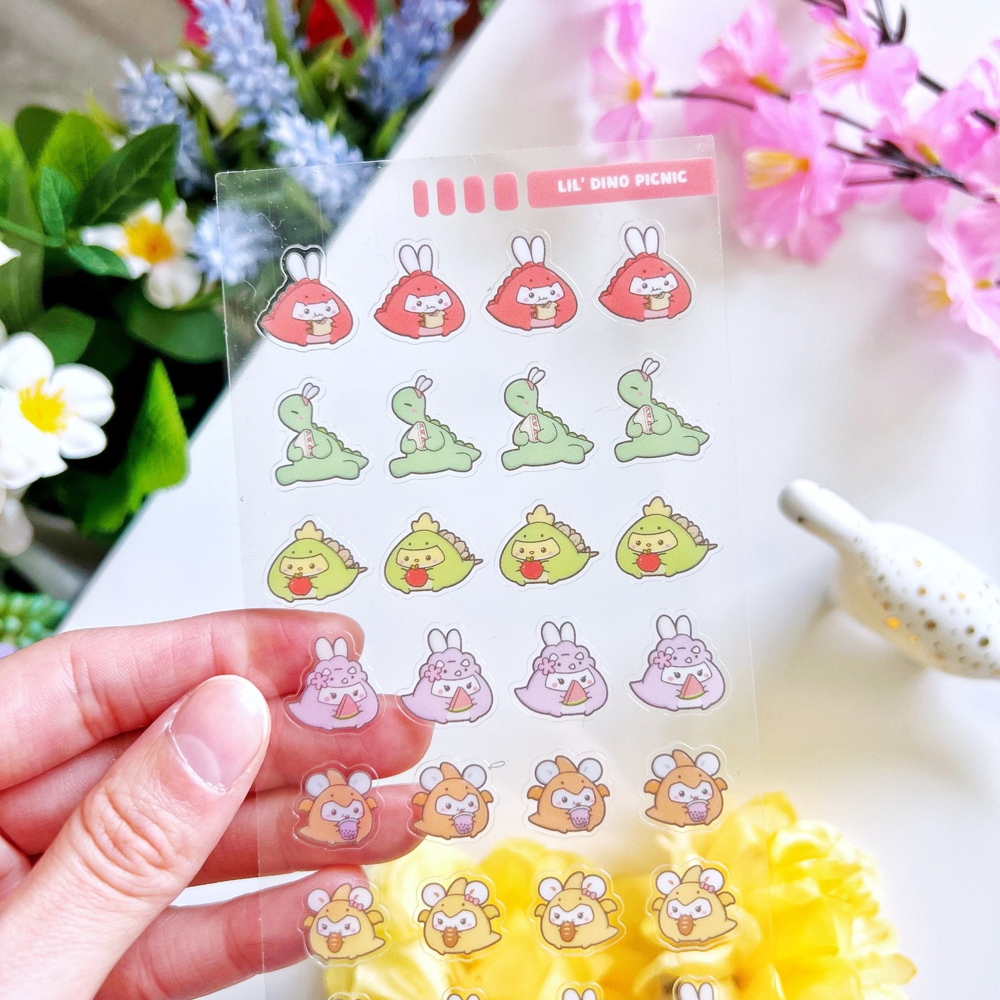 Seal Sticker - Lil' Dino Picnic - Transparent - SumLilThings