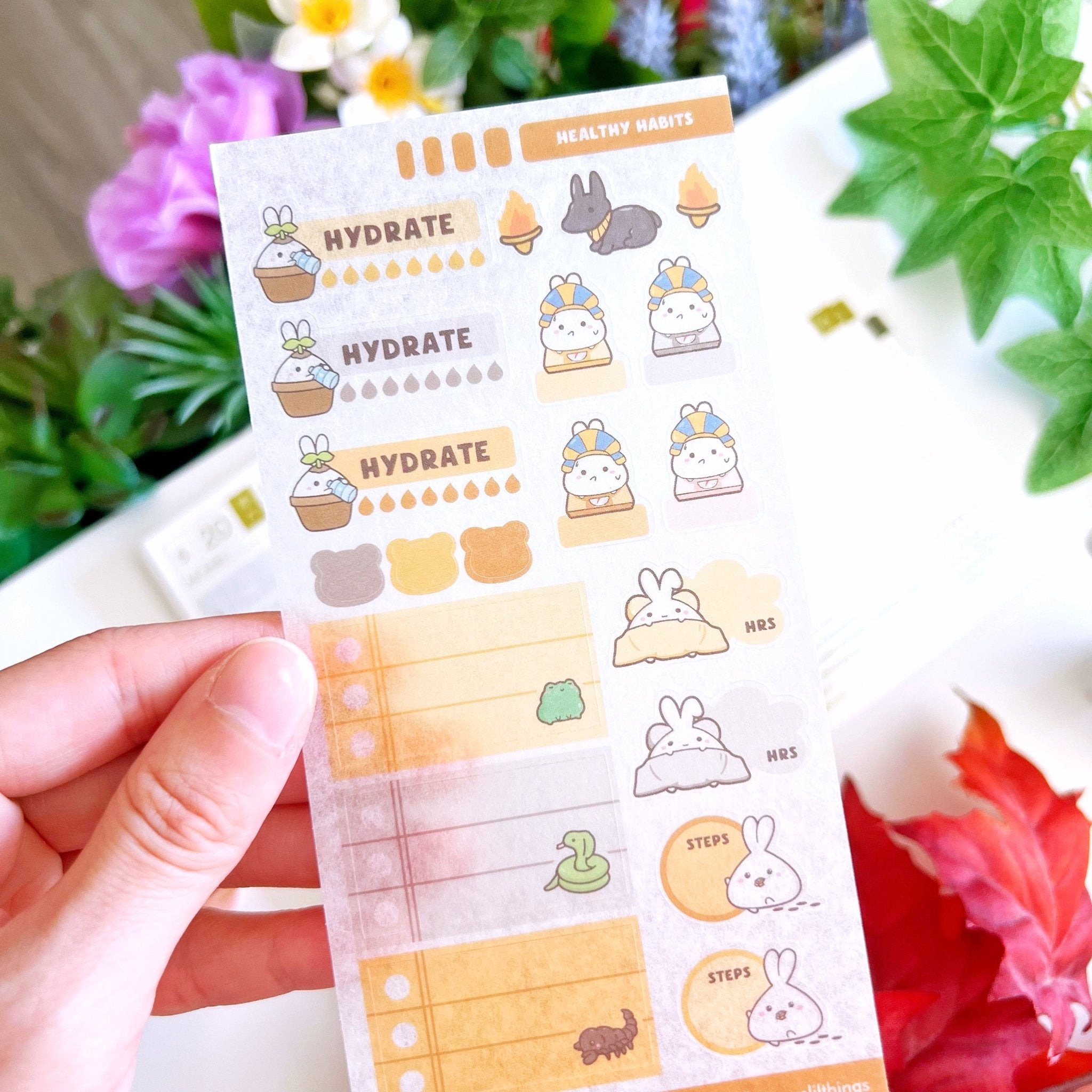 Seal Sticker - Lil&#39; Healthy Habits (Egyptian Colors) - Washi - SumLilThings