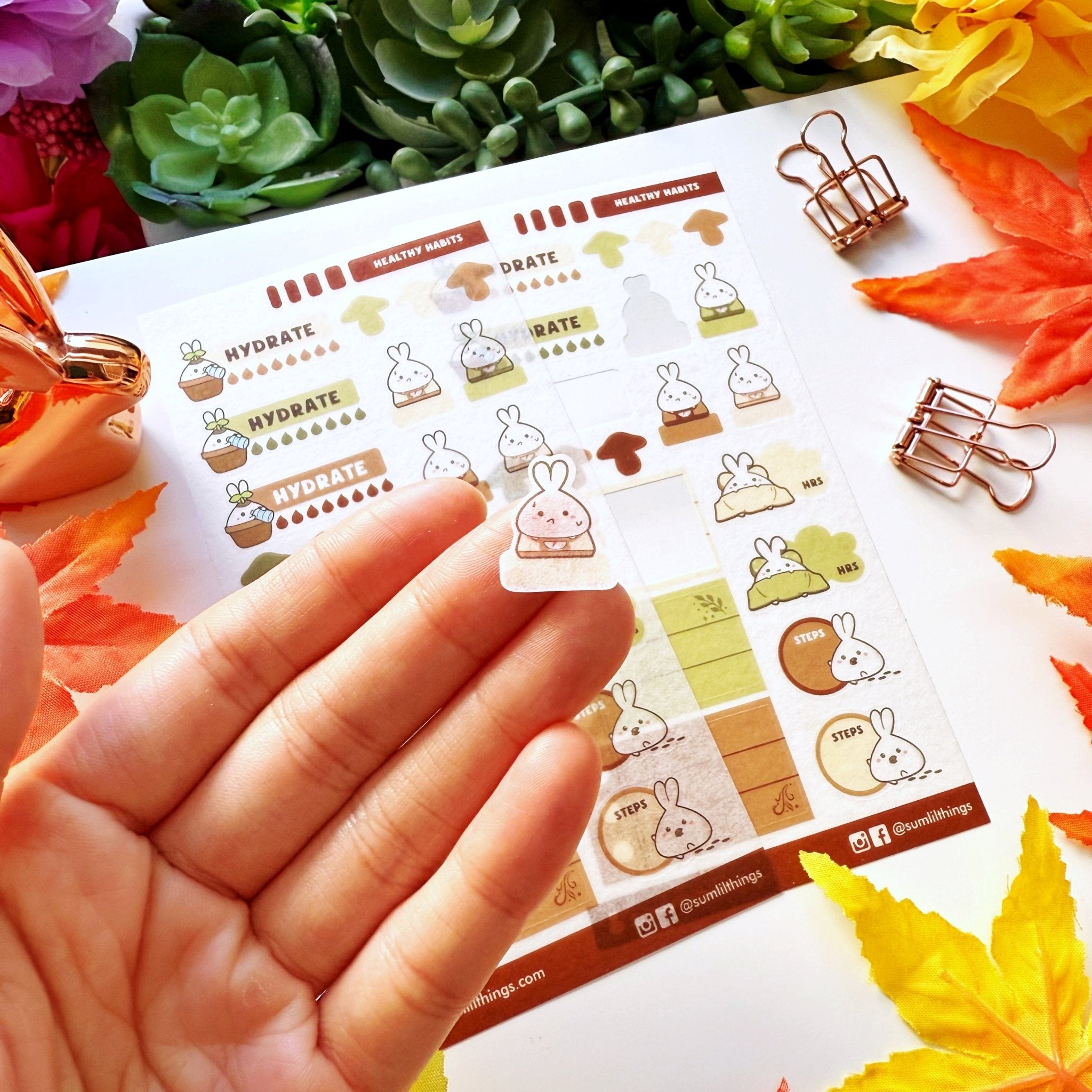 Seal Sticker - Lil' Healthy Habits (Forest Color) - Washi - SumLilThings