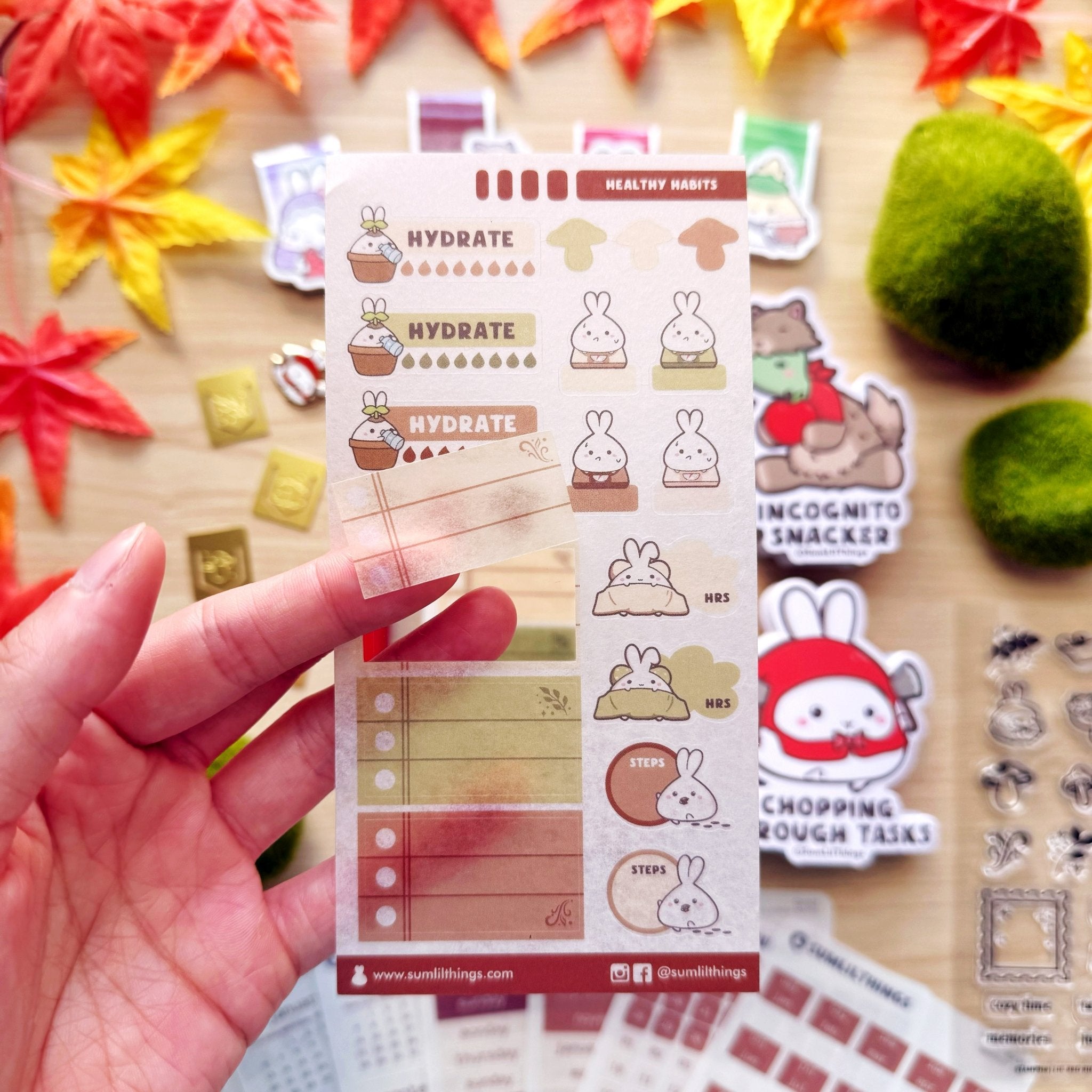 Seal Sticker - Lil' Healthy Habits (Forest Color) - Washi - SumLilThings