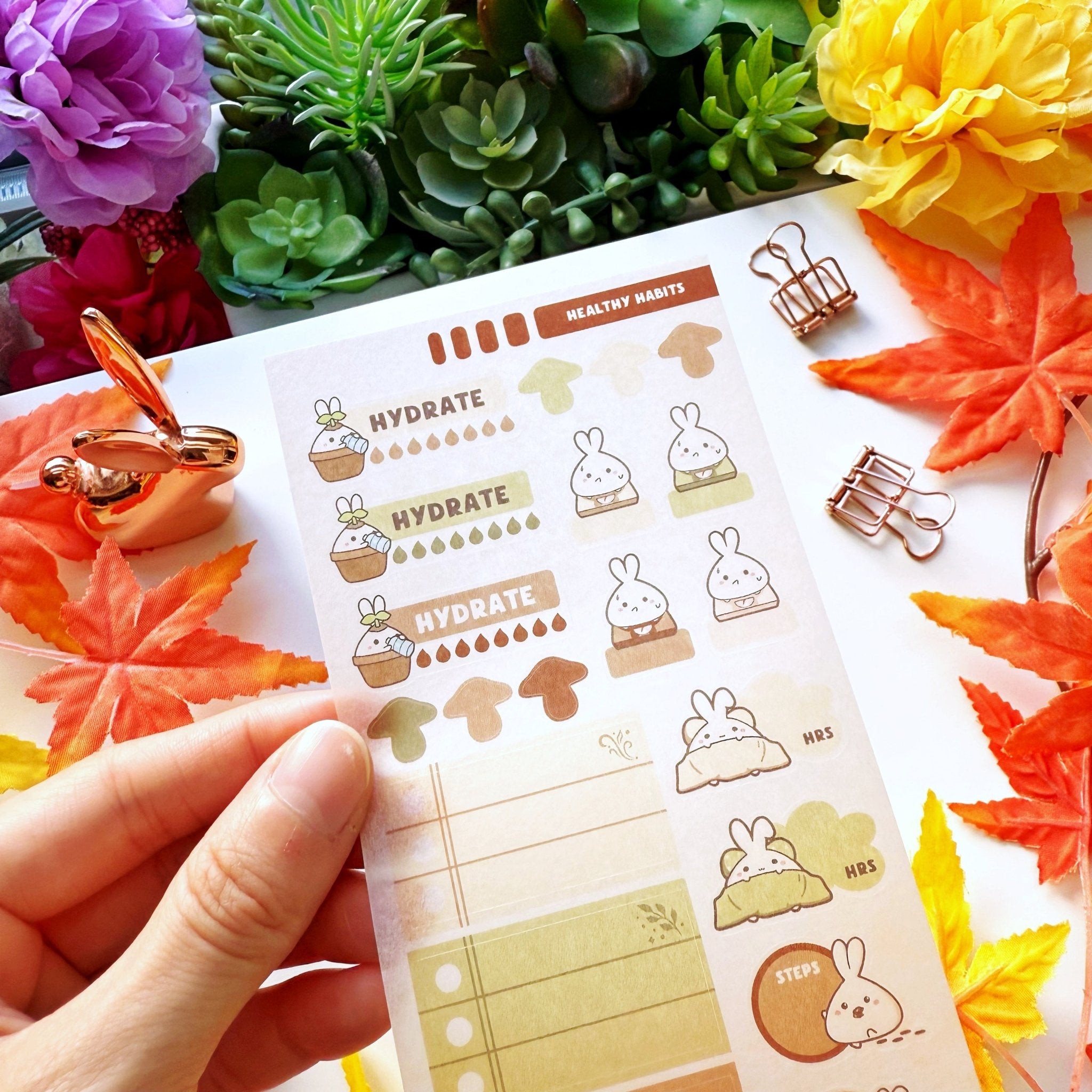 Seal Sticker - Lil' Healthy Habits (Forest Color) - Washi - SumLilThings