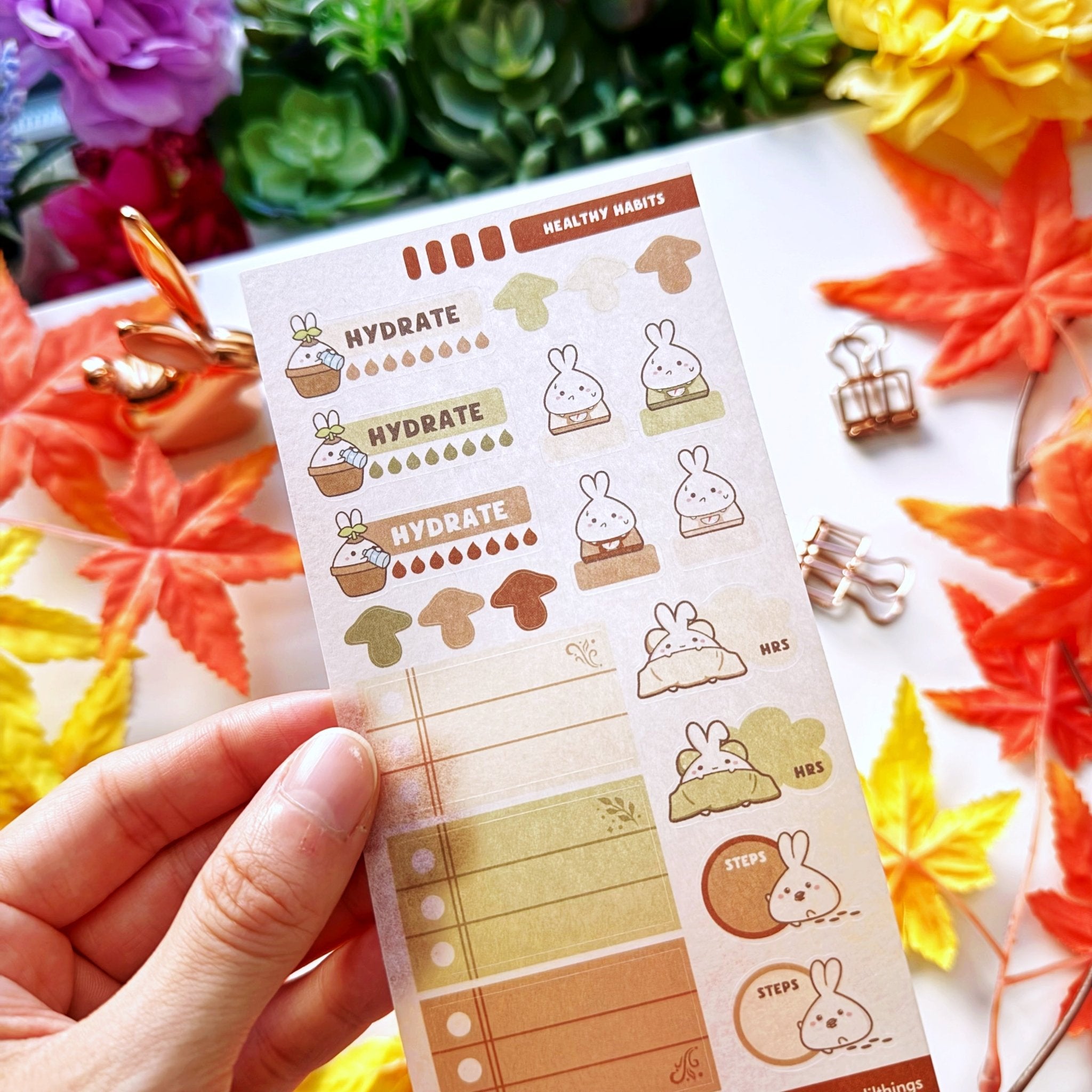 Seal Sticker - Lil' Healthy Habits (Forest Color) - Washi - SumLilThings