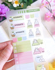 Seal Sticker - Lil' Healthy Habits (Matcha Colors) - Transparent Matte - SumLilThings