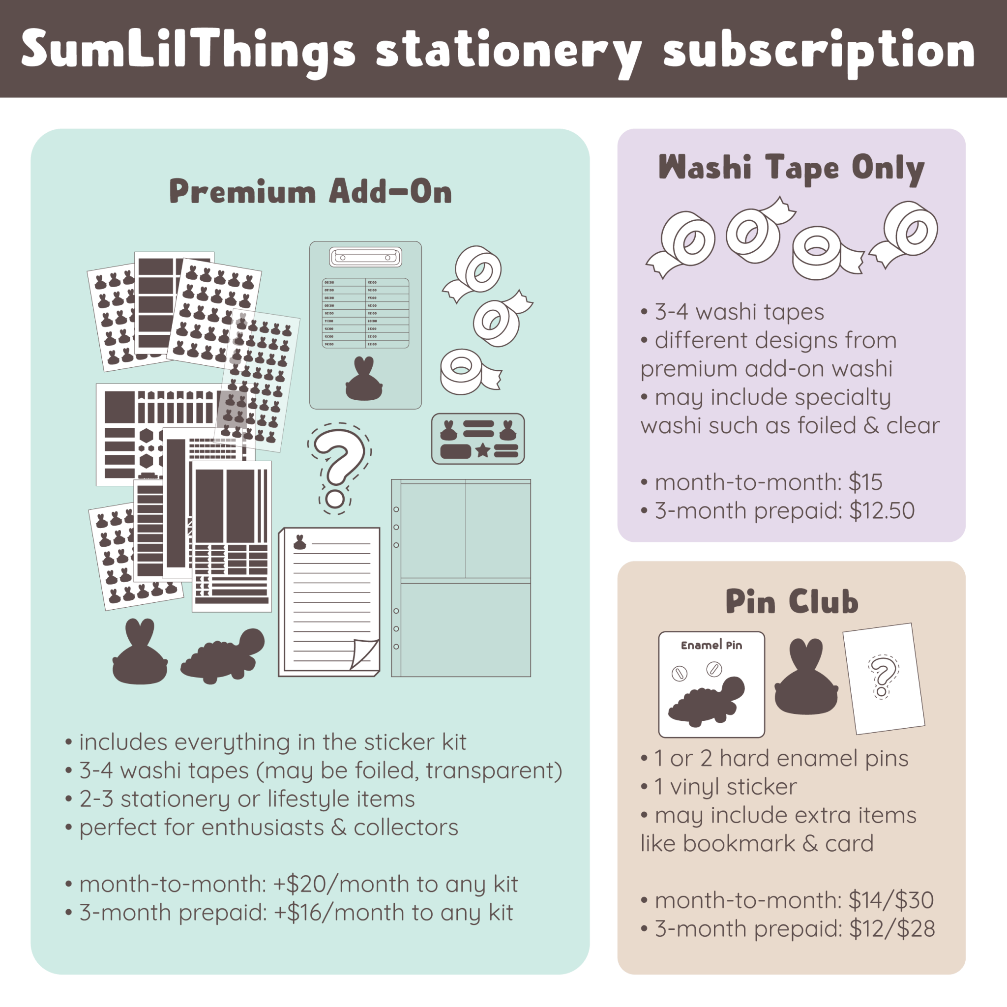 SLT Basic Pin Club (3 - Month Plan) - SumLilThings