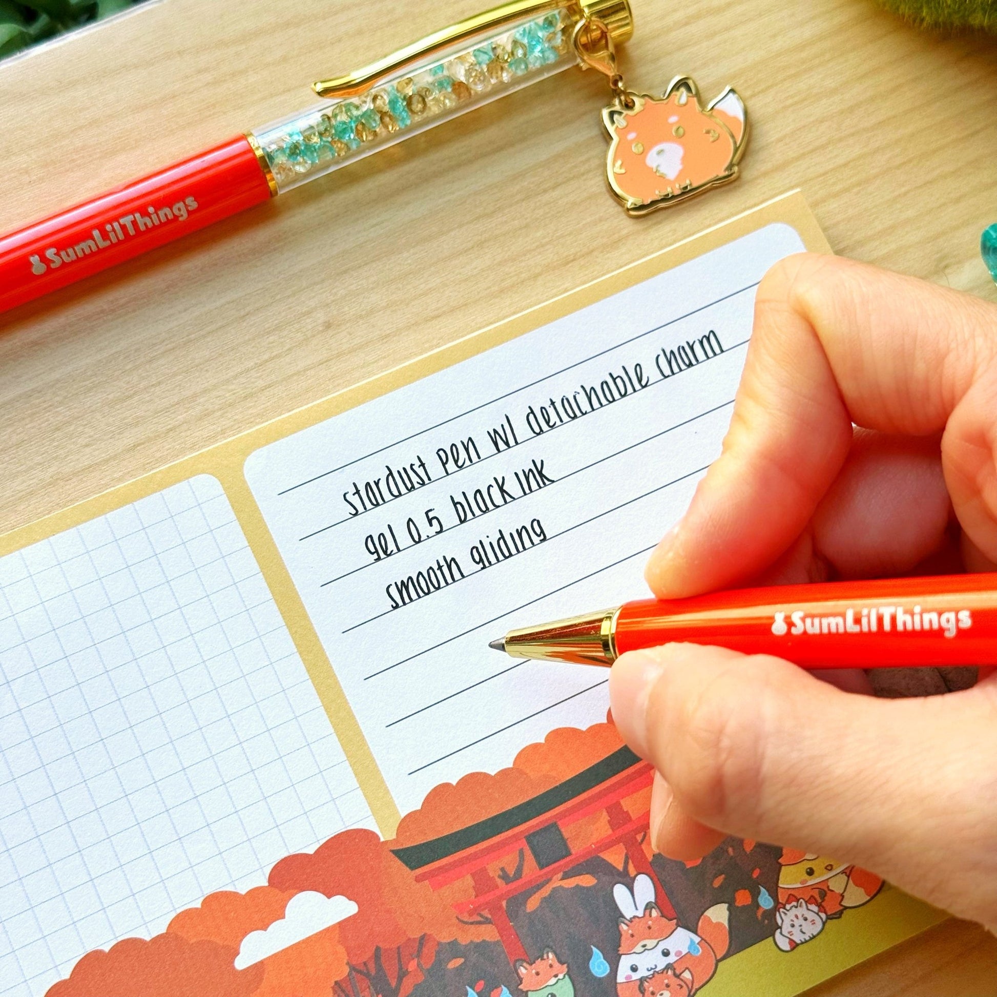 Stardust Writing Pen - Lil' Kitsune (0.5mm Black Gel Ink) - SumLilThings