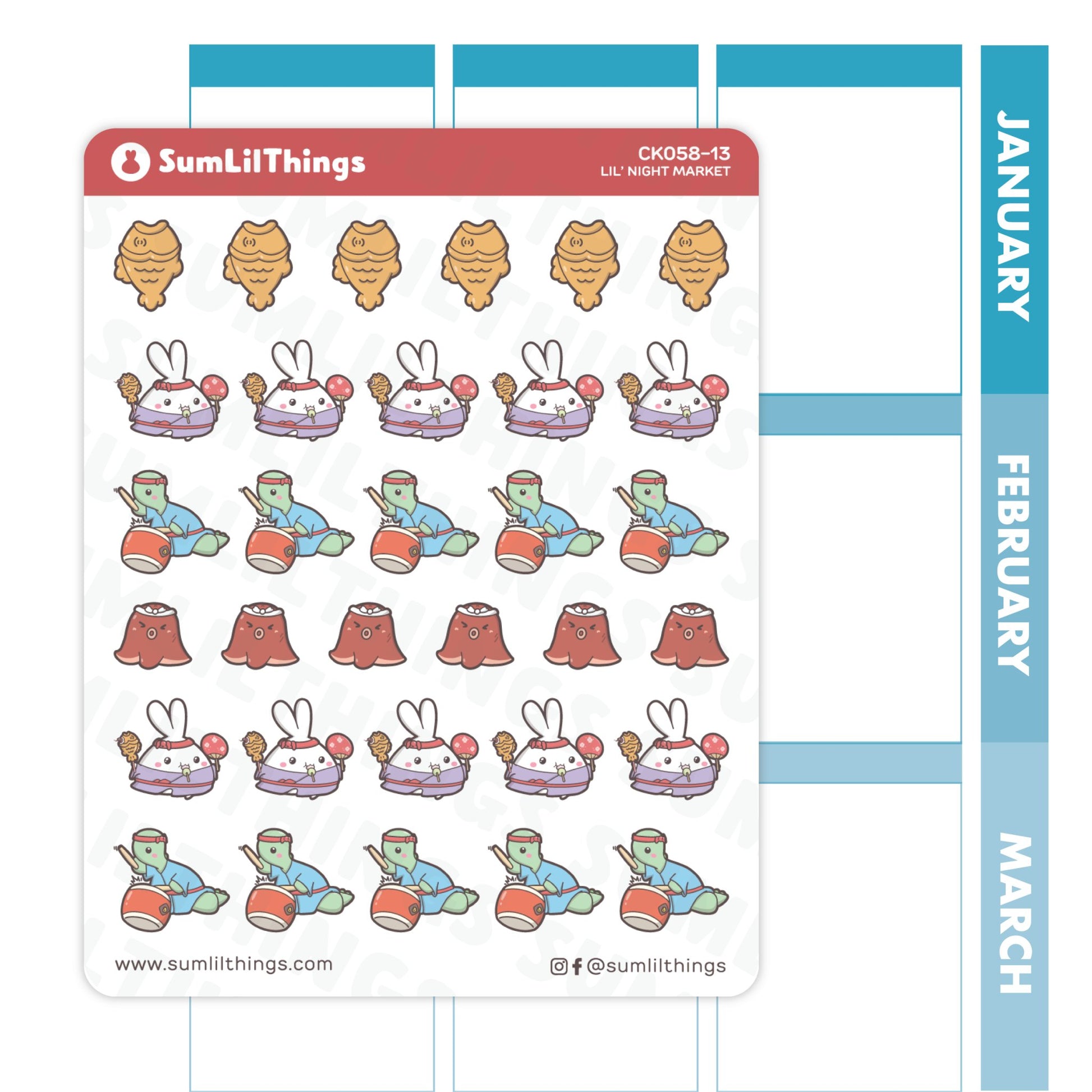 Taiyaki & Tako Stickers - SumLilThings