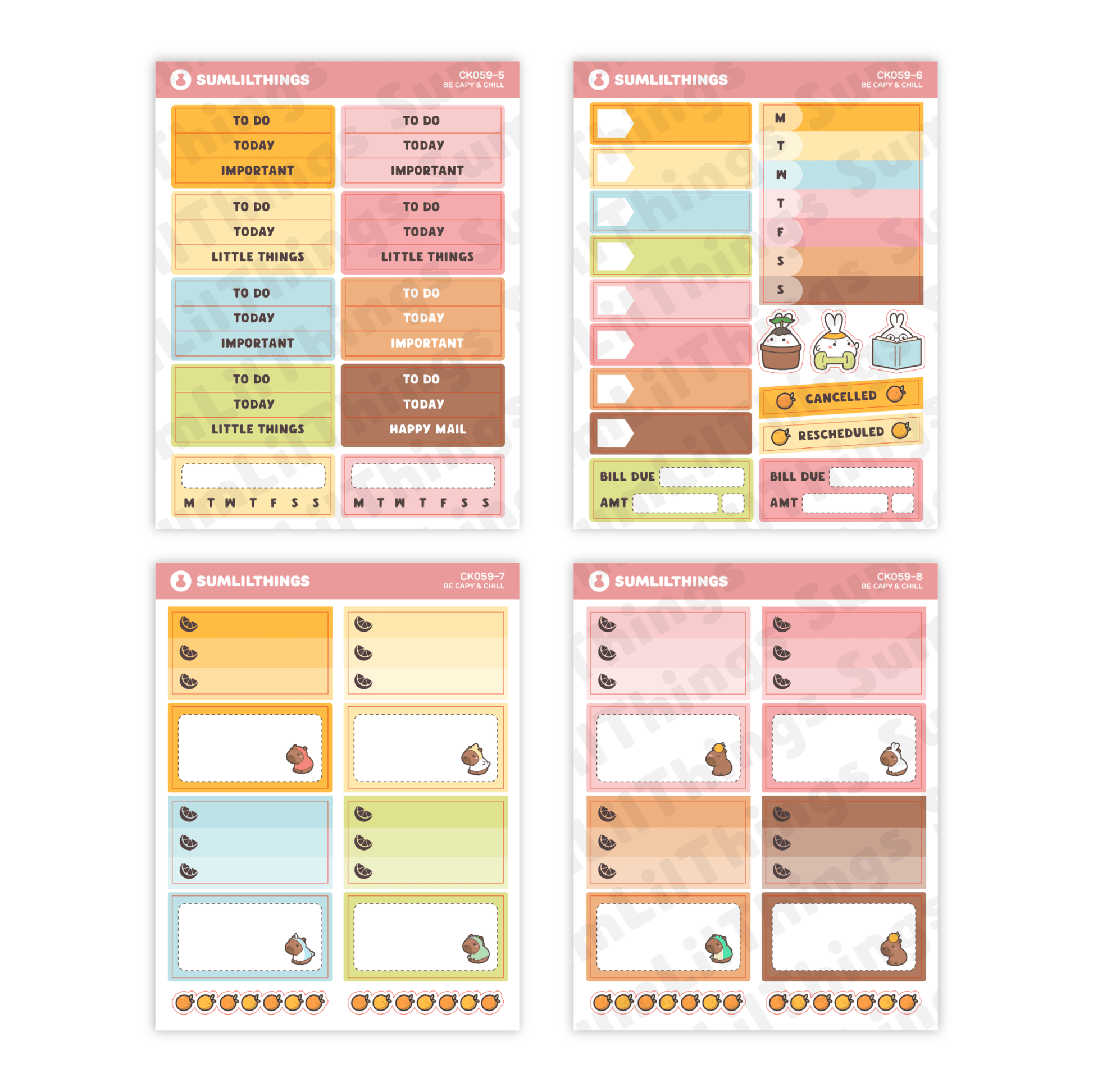 Vertical Kit - Be Capy & Chill (10 Pages) - Holo Gold - SumLilThings