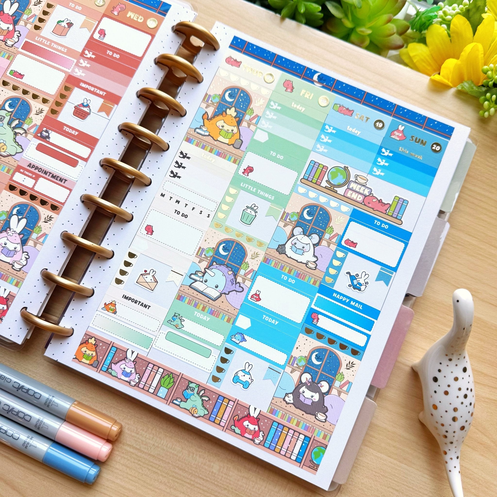 Vertical Kit - Books, Dragons & Tea (10 Pages) - Gold Foil - SumLilThings