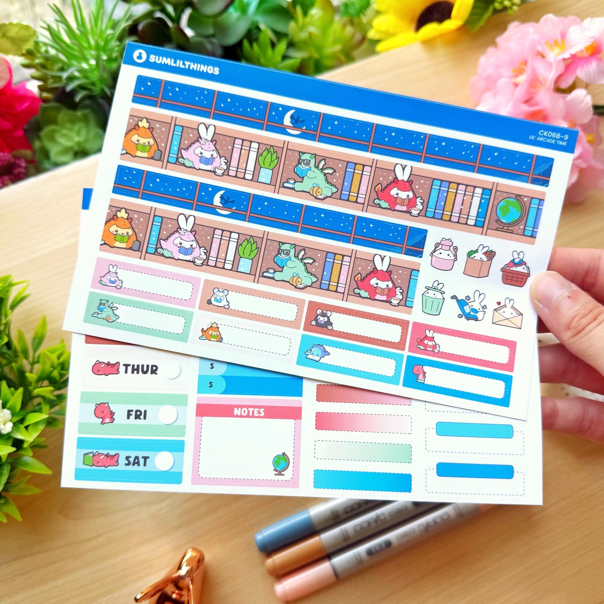 Vertical Kit - Books, Dragons & Tea (10 Pages) - Gold Foil - SumLilThings