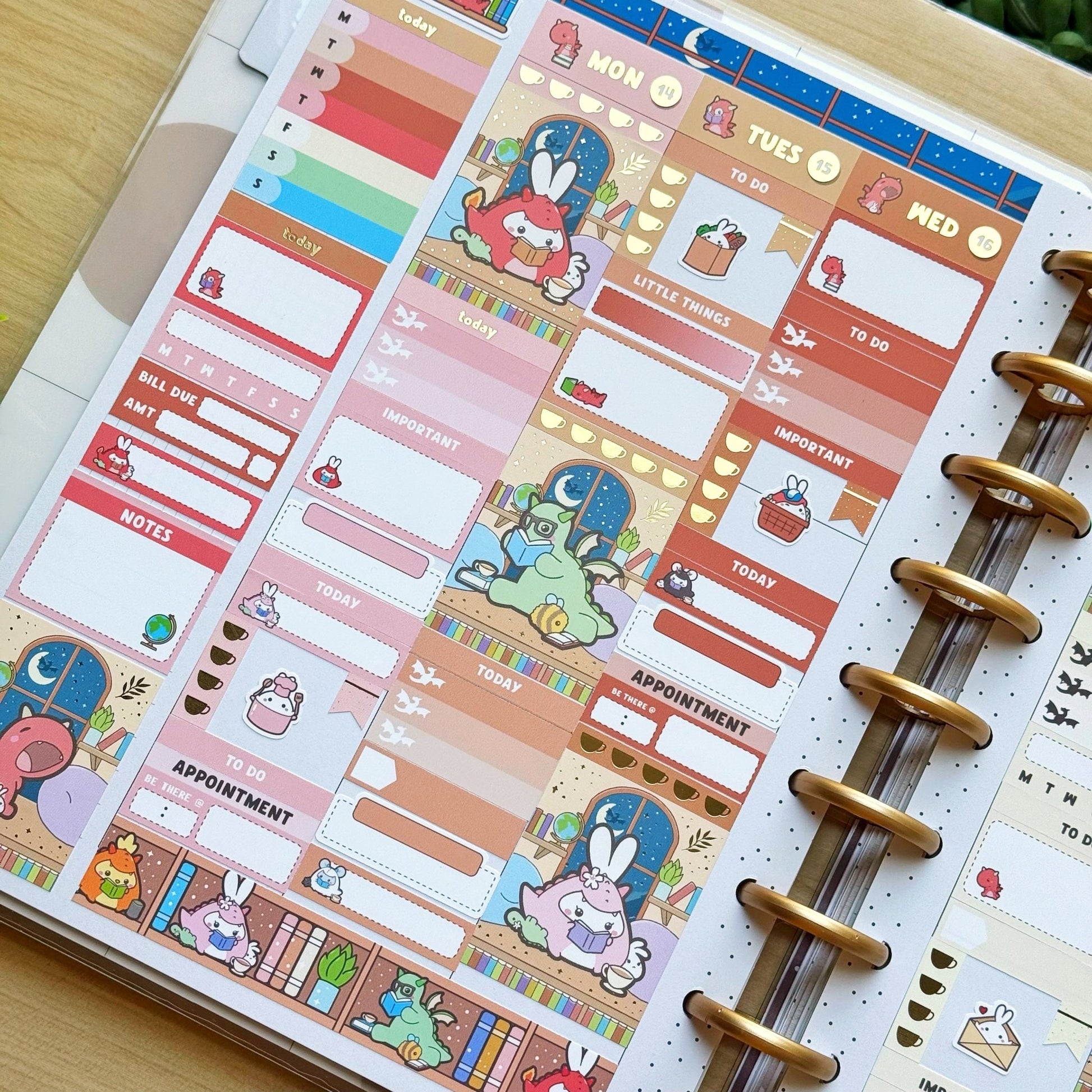 Vertical Kit - Books, Dragons & Tea (10 Pages) - Gold Foil - SumLilThings