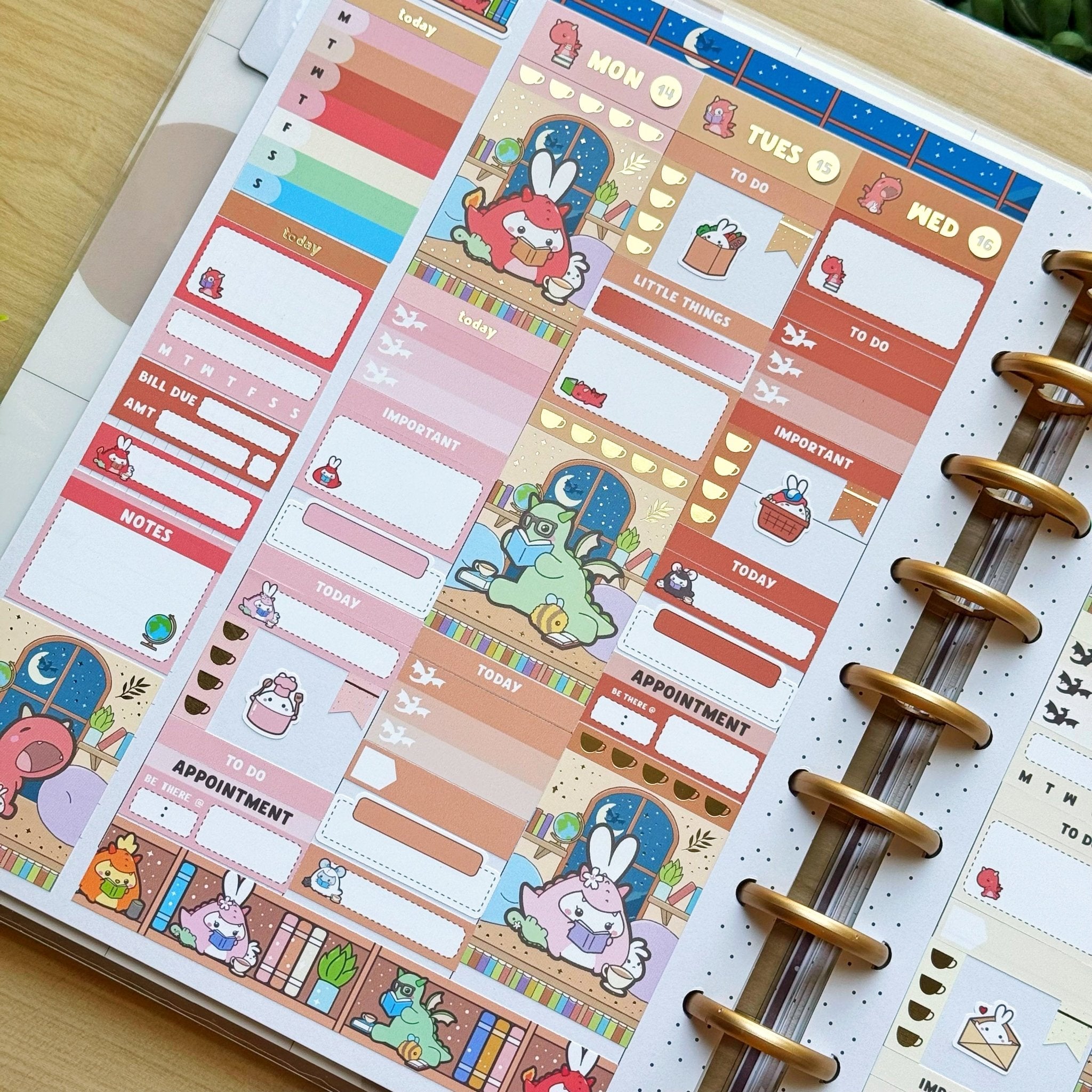 Vertical Kit - Books, Dragons & Tea (10 Pages) - Gold Foil - SumLilThings