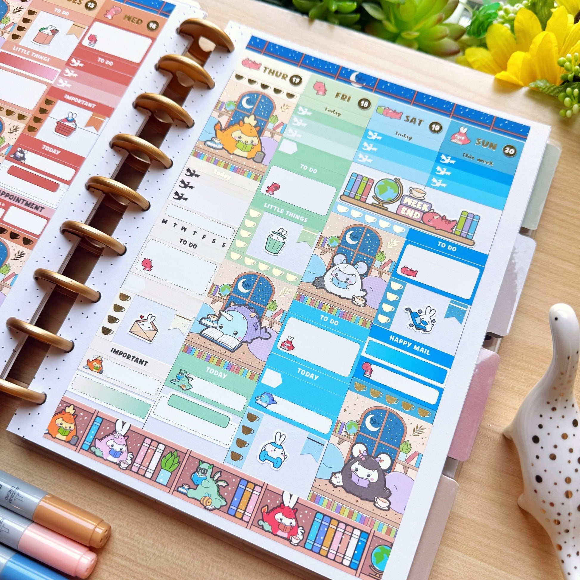 Vertical Kit - Books, Dragons & Tea (10 Pages) - Gold Foil - SumLilThings