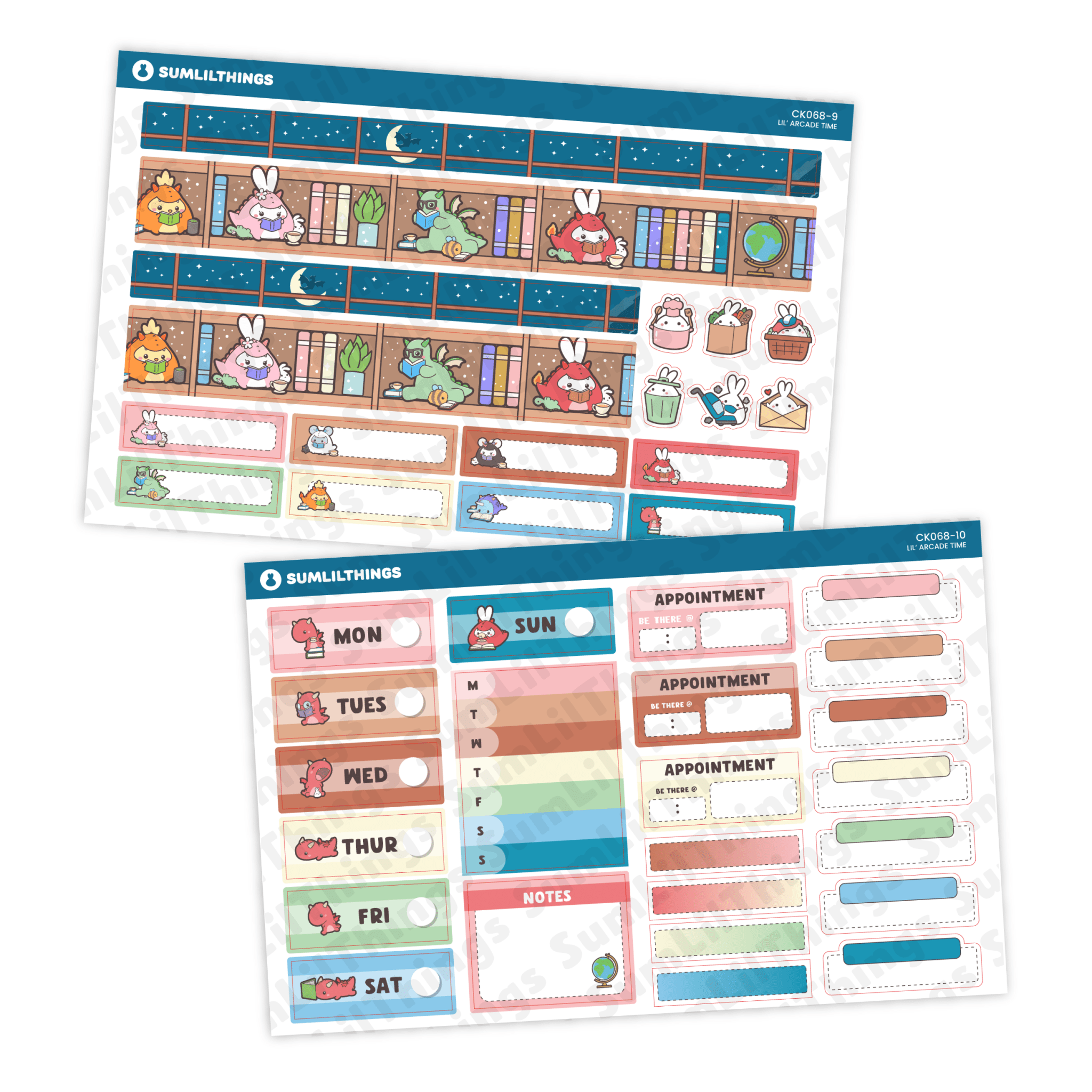 Vertical Kit - Books, Dragons & Tea (10 Pages) - Gold Foil - SumLilThings