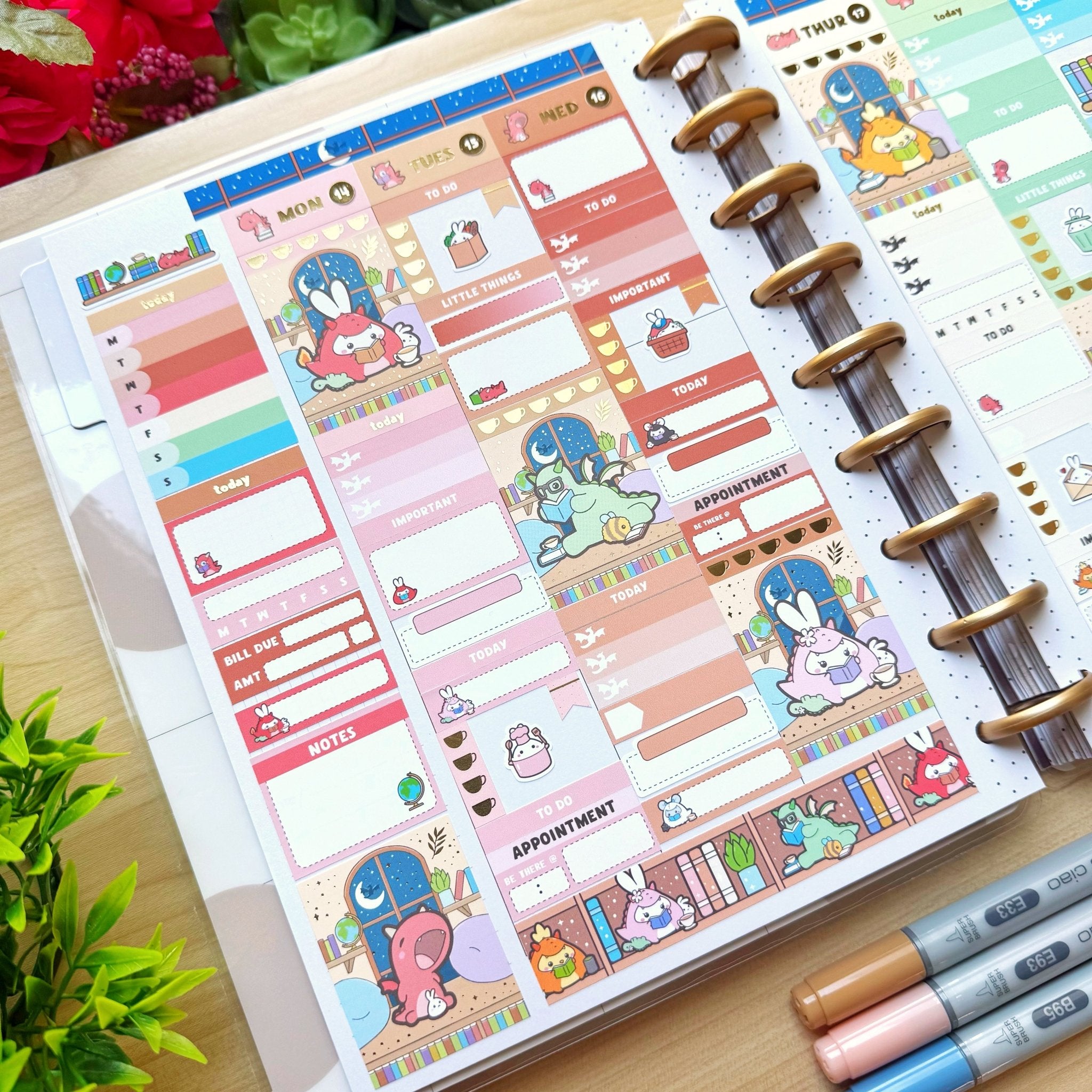 Vertical Kit - Books, Dragons & Tea (10 Pages) - Gold Foil - SumLilThings