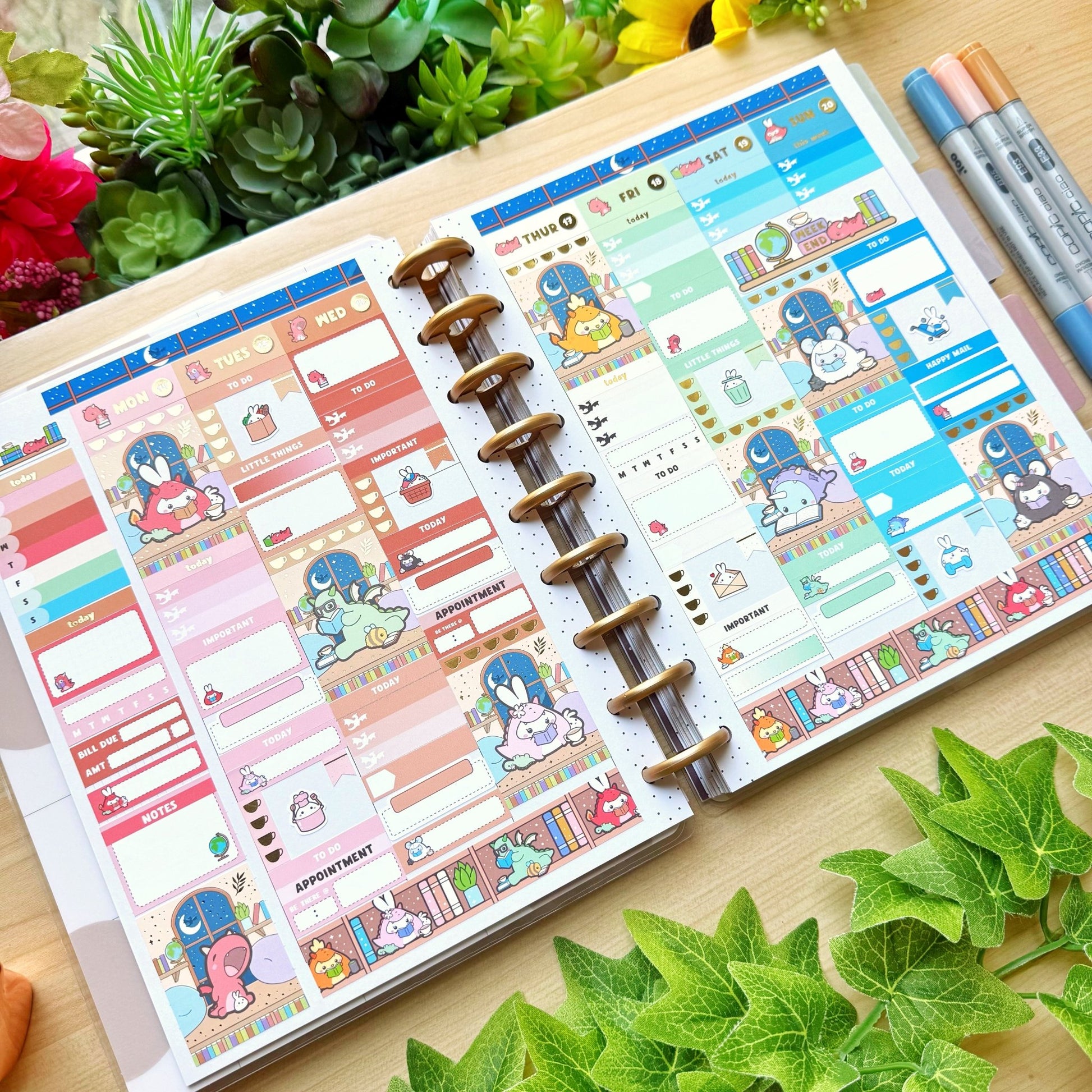 Vertical Kit - Books, Dragons & Tea (10 Pages) - Gold Foil - SumLilThings