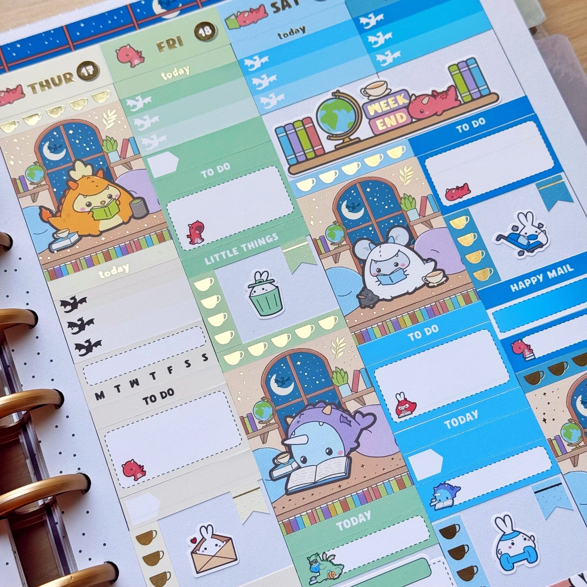 Vertical Kit - Books, Dragons & Tea (10 Pages) - Gold Foil - SumLilThings