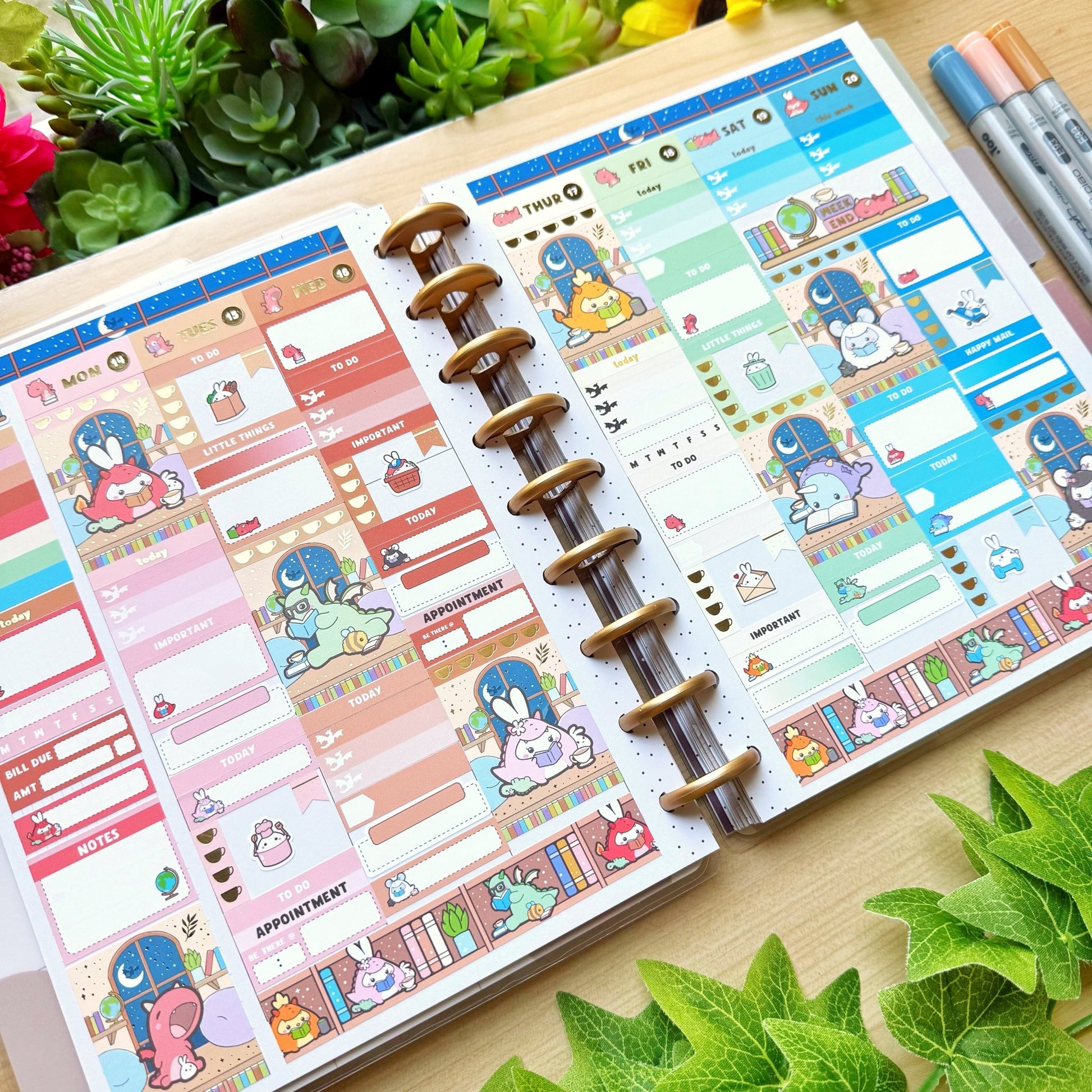 Vertical Kit - Books, Dragons & Tea (10 Pages) - Gold Foil - SumLilThings