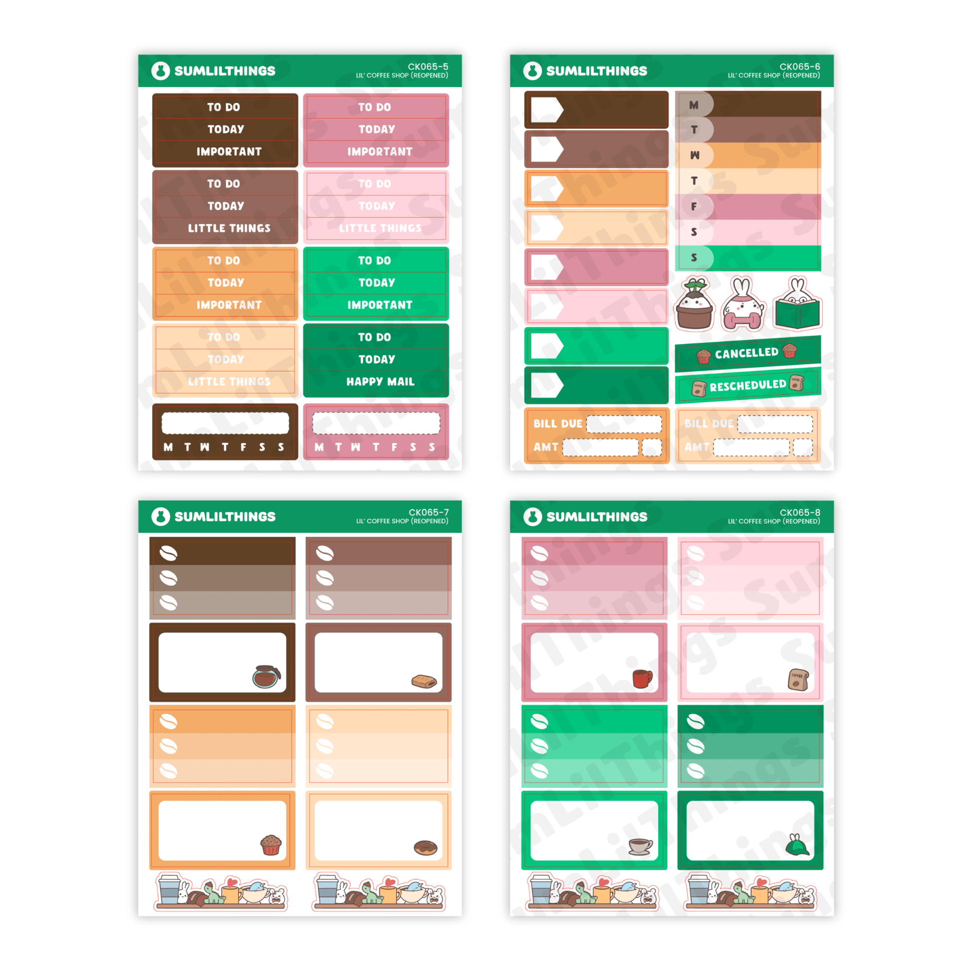 Vertical Kit - Lil' Coffee Shop (10 Pages) - Gold Foil - SumLilThings