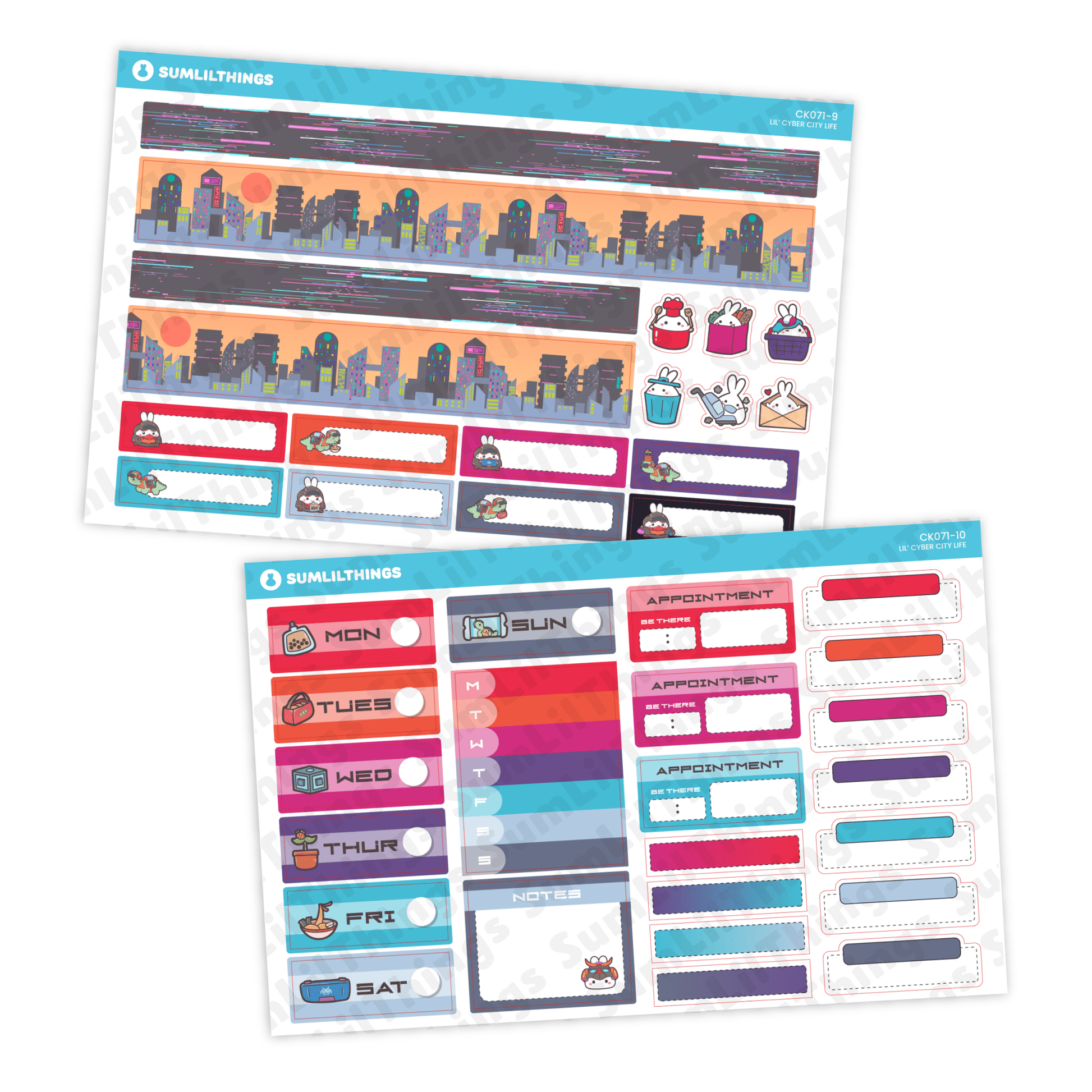 Vertical Kit - Lil' Cyber City (10 Pages) - Holo Gold Foil - SumLilThings