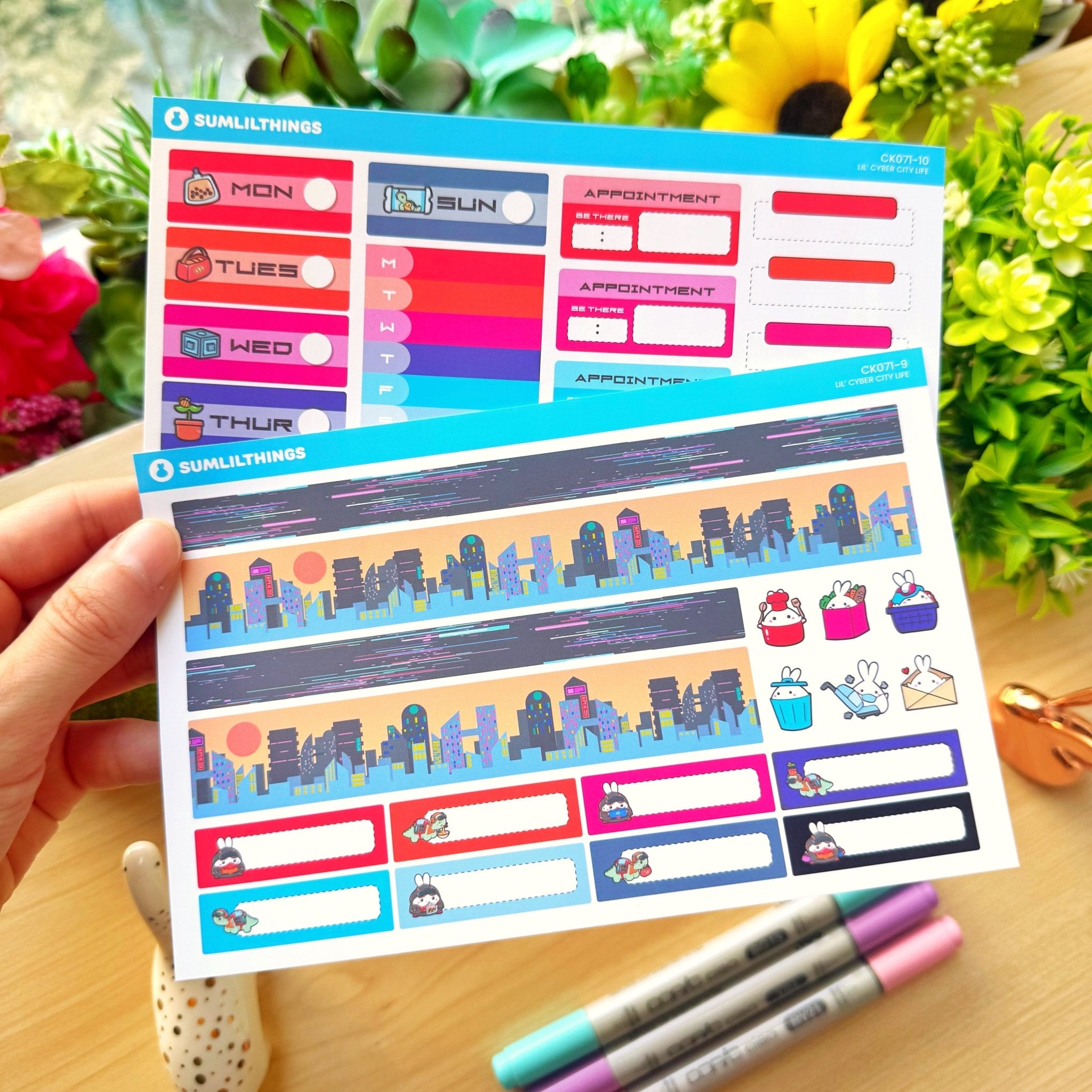 Vertical Kit - Lil&#39; Cyber City (10 Pages) - Holo Gold Foil - SumLilThings