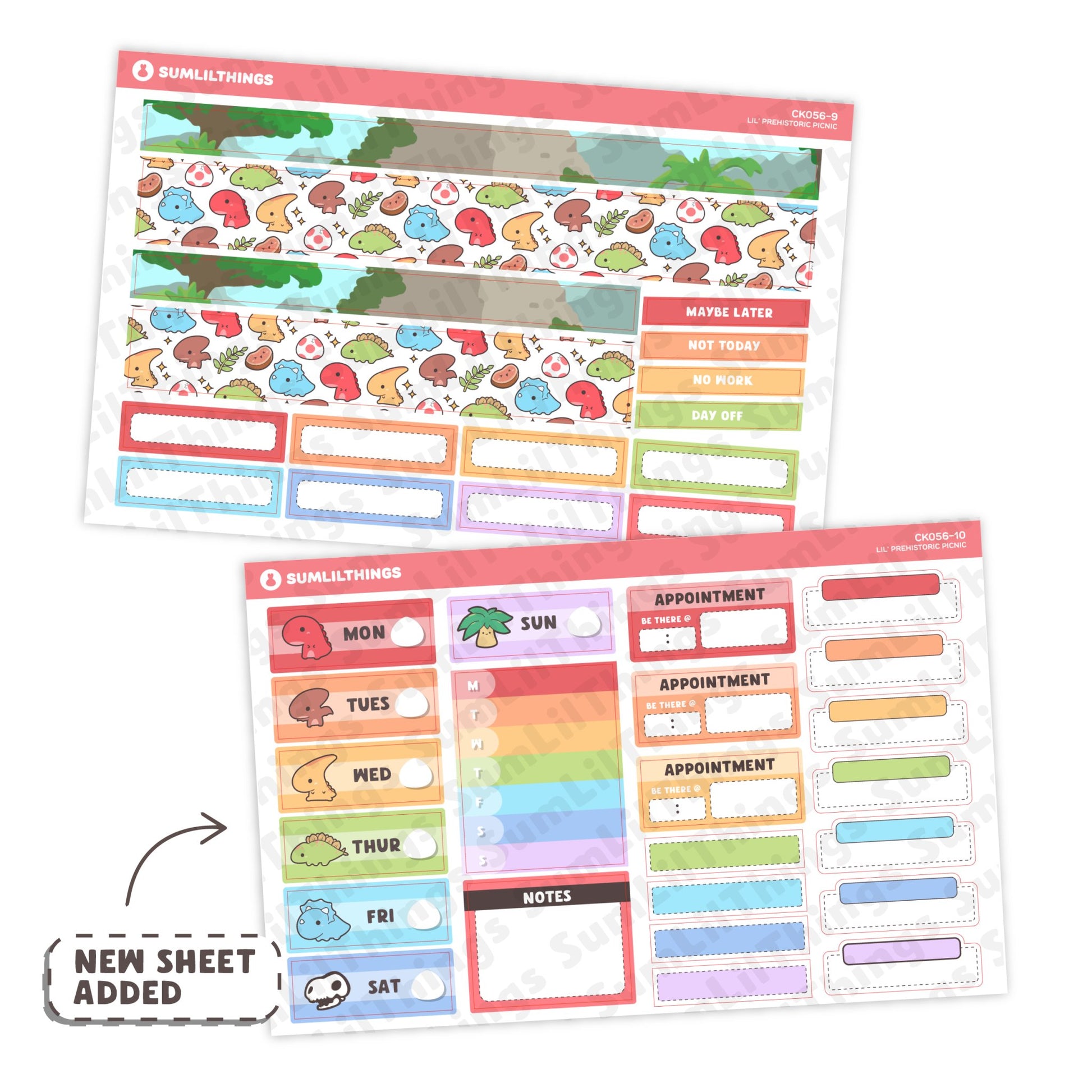 Vertical Kit - Lil' Dino Picnic (10 Pages) - Holo Foil - SumLilThings