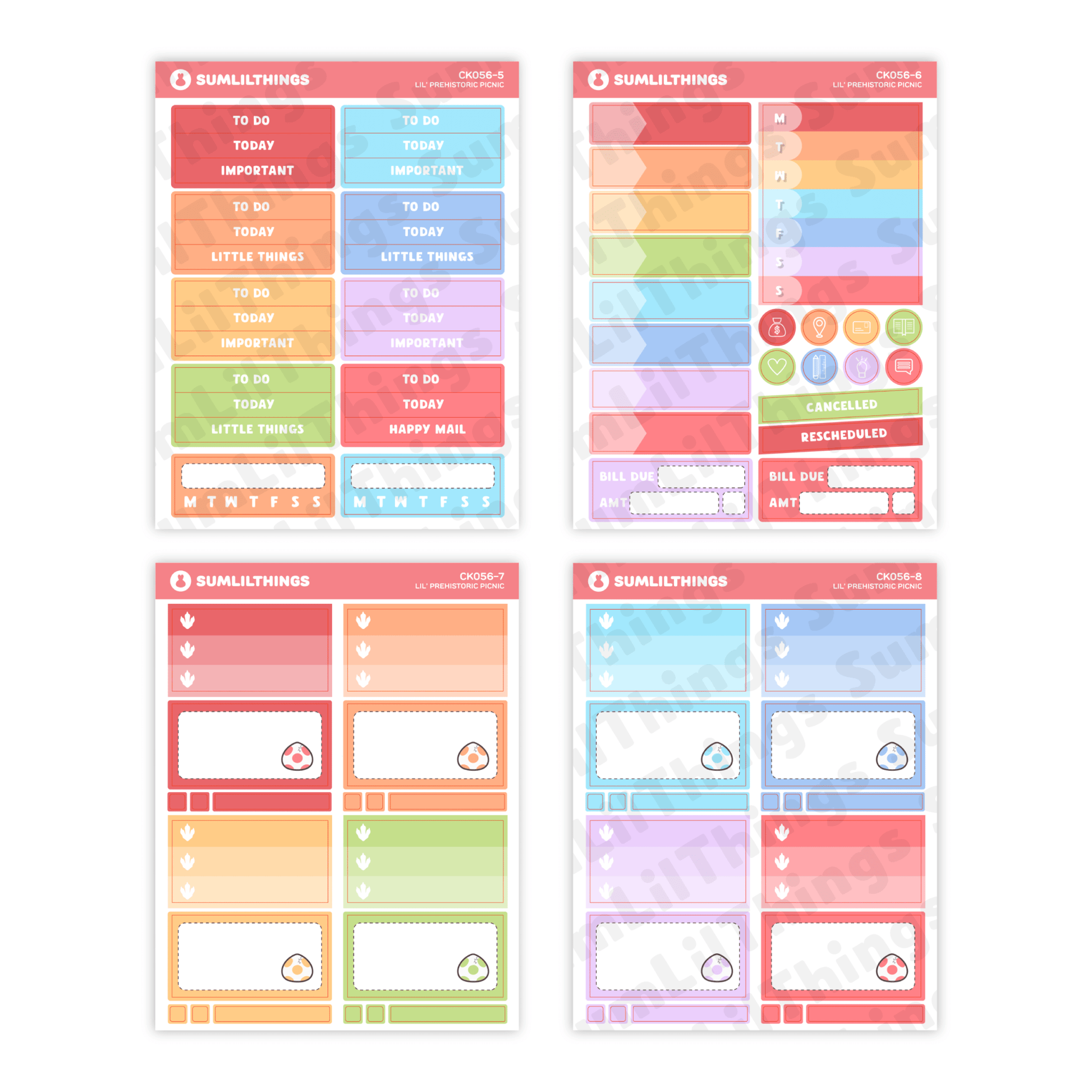 Vertical Kit - Lil' Dino Picnic (10 Pages) - Holo Foil - SumLilThings