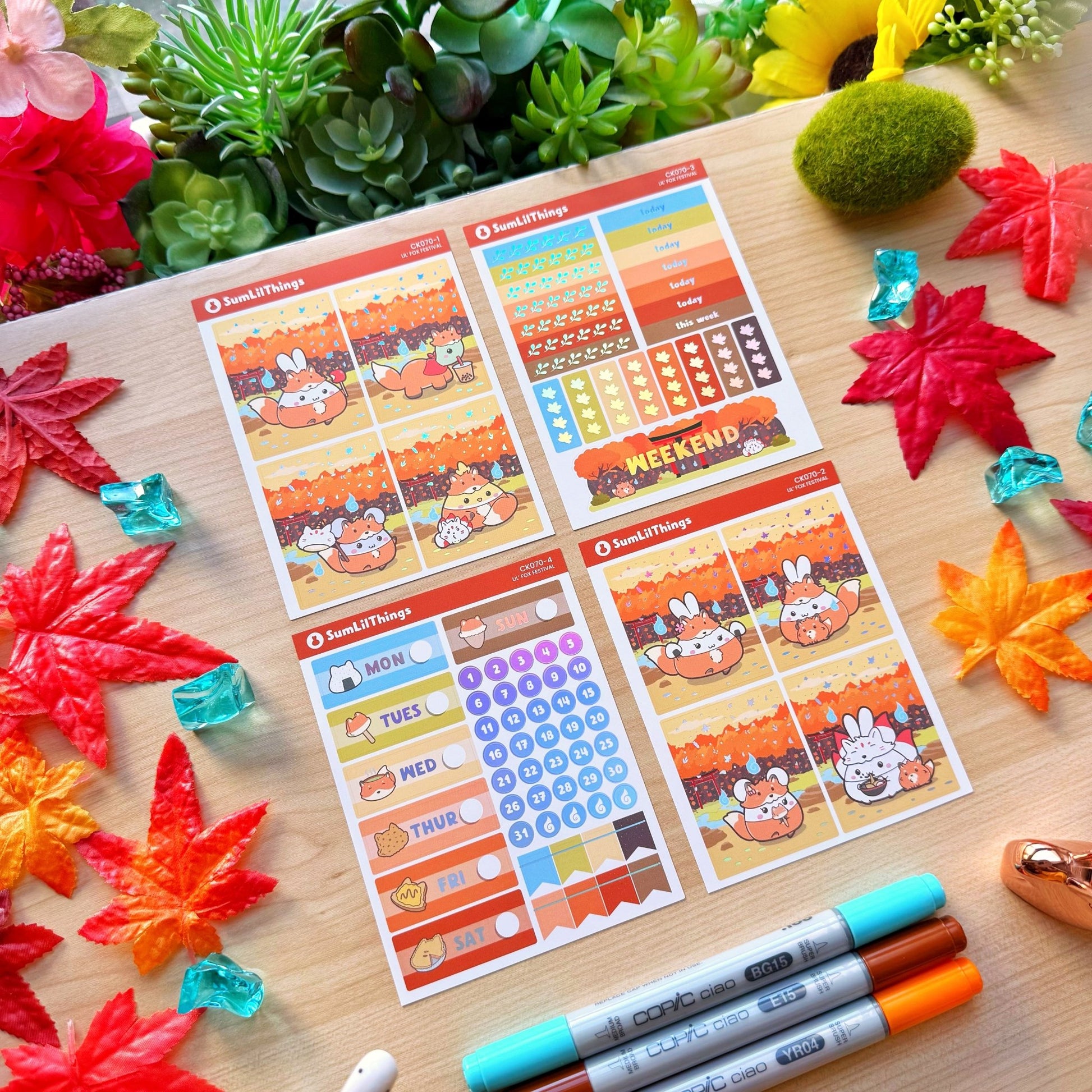 Vertical Kit - Lil' Fox Festival (10 Pages) - Holo Foil - SumLilThings