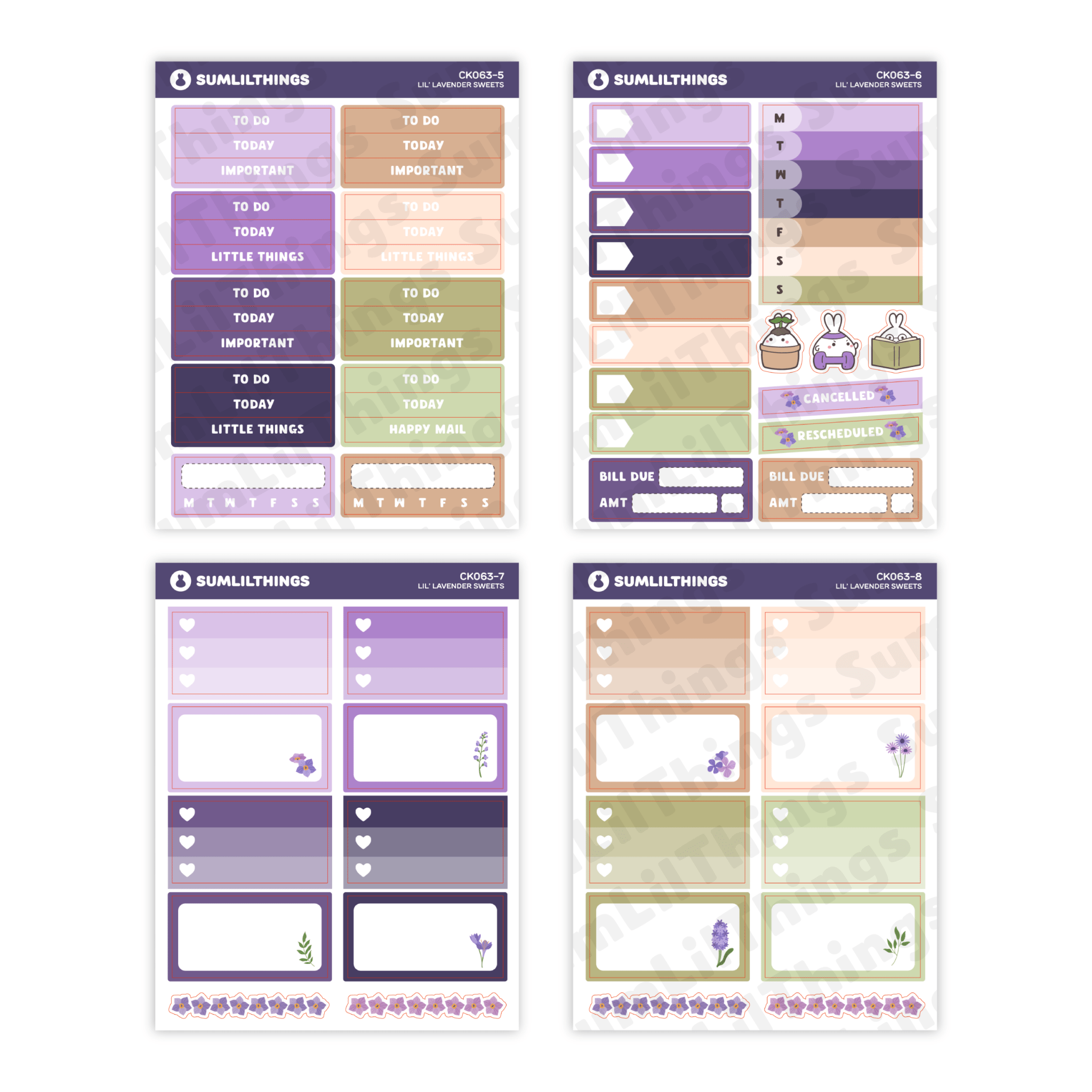 Vertical Kit - Lil' Lavender Sweets (10 Pages) - Holo Gold - SumLilThings