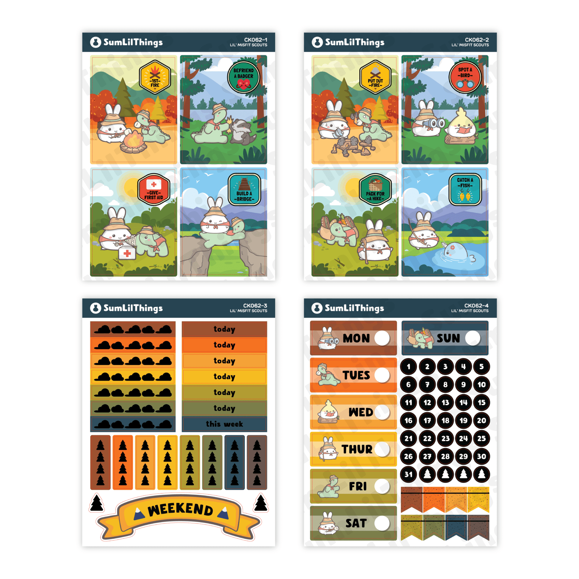 Vertical Kit - Lil' Misfit Camp (10 Pages) - Holo Gold - SumLilThings