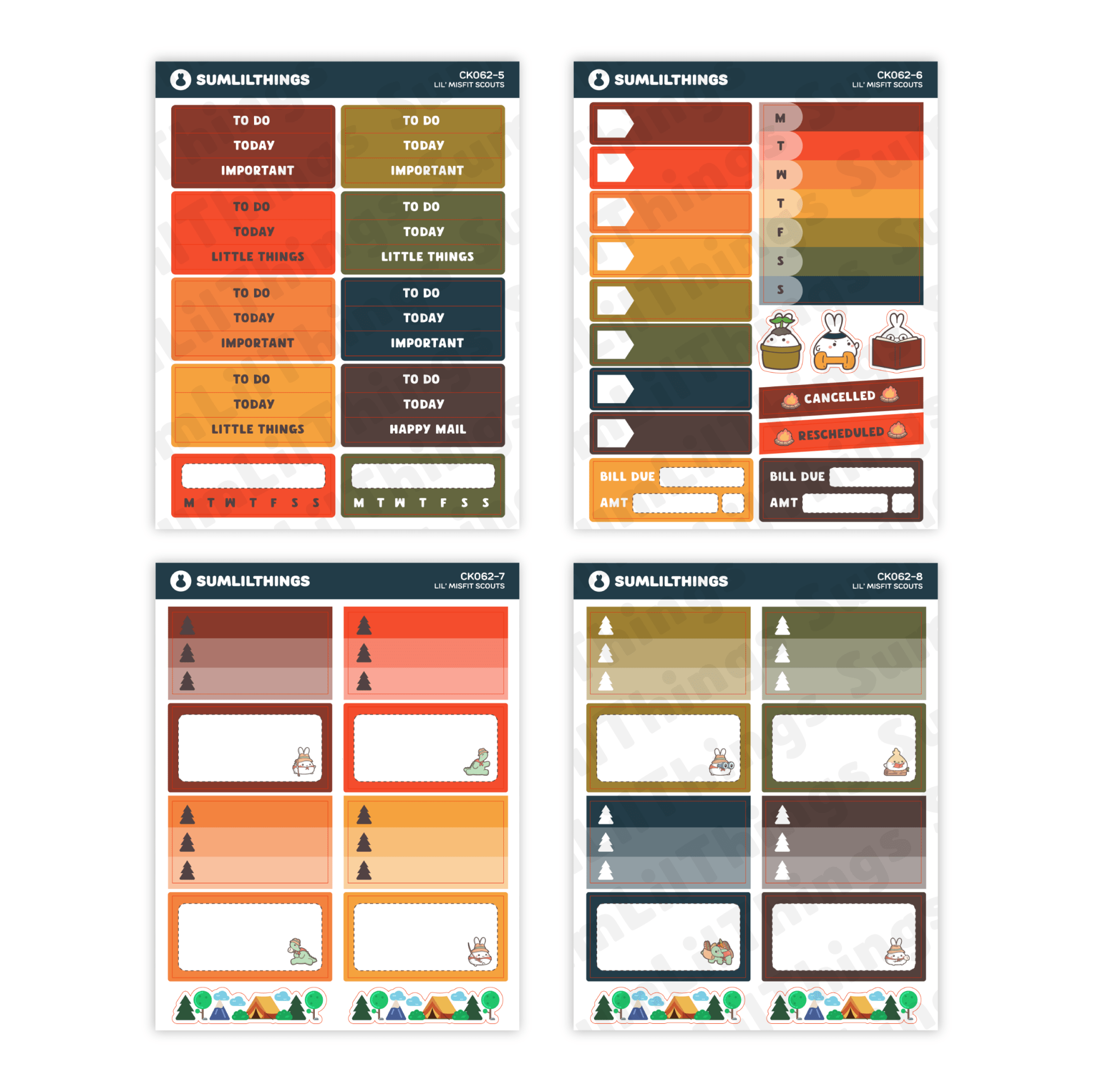 Vertical Kit - Lil' Misfit Camp (10 Pages) - Holo Gold - SumLilThings