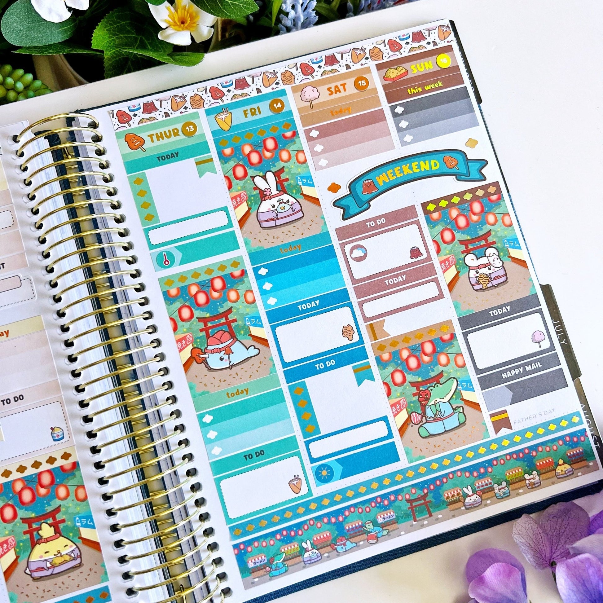 Vertical Kit - Lil' Night Market (10 Pages) - Holo Gold - SumLilThings