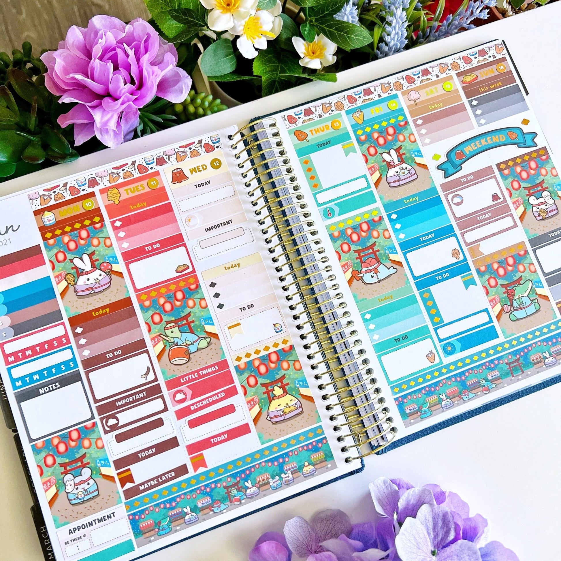 Vertical Kit - Lil' Night Market (10 Pages) - Holo Gold - SumLilThings