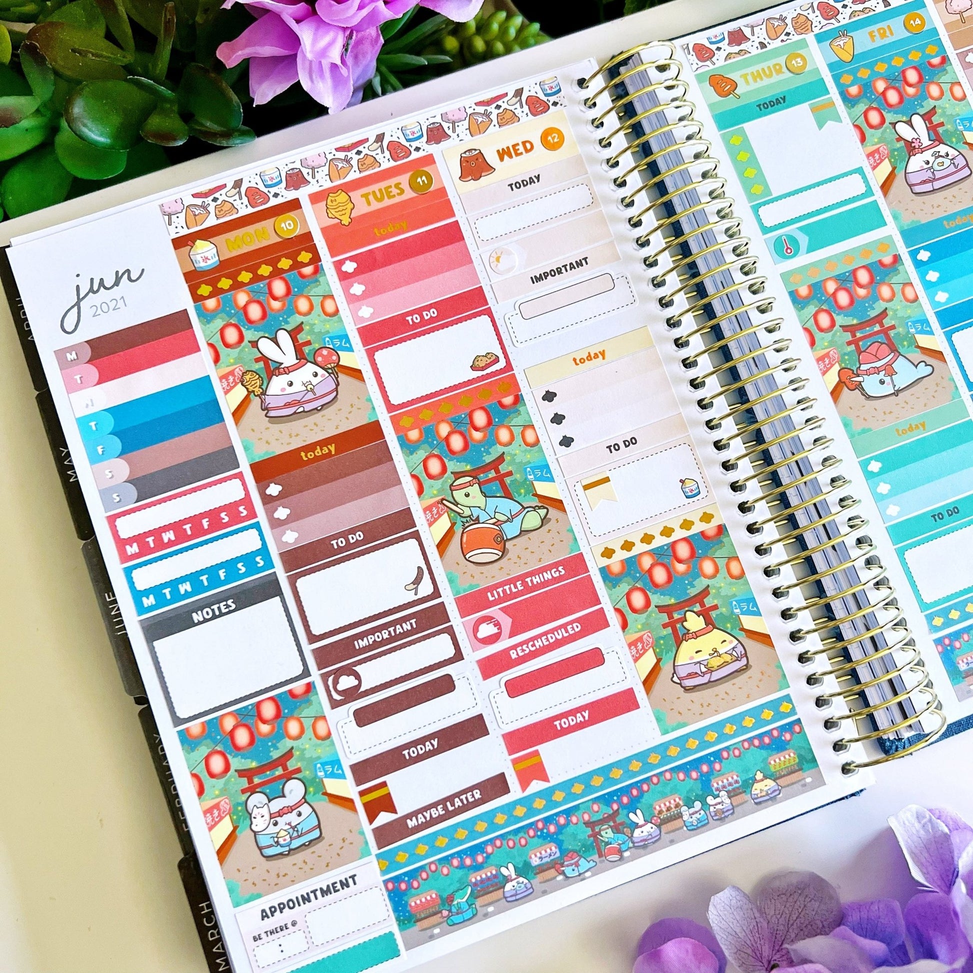 Vertical Kit - Lil' Night Market (10 Pages) - Holo Gold - SumLilThings