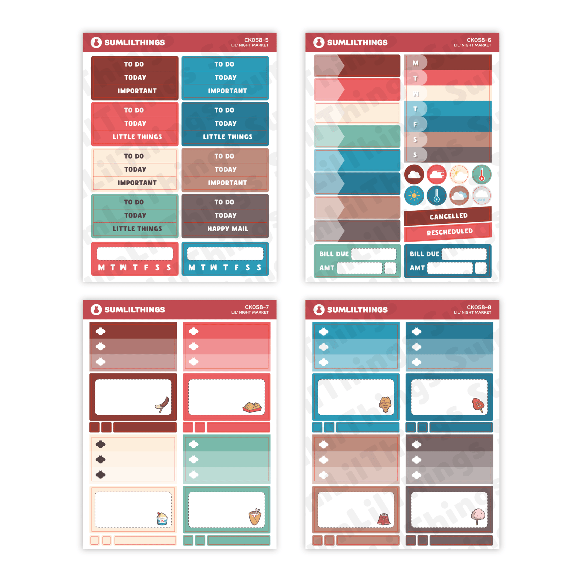 Vertical Kit - Lil' Night Market (10 Pages) - Holo Gold - SumLilThings