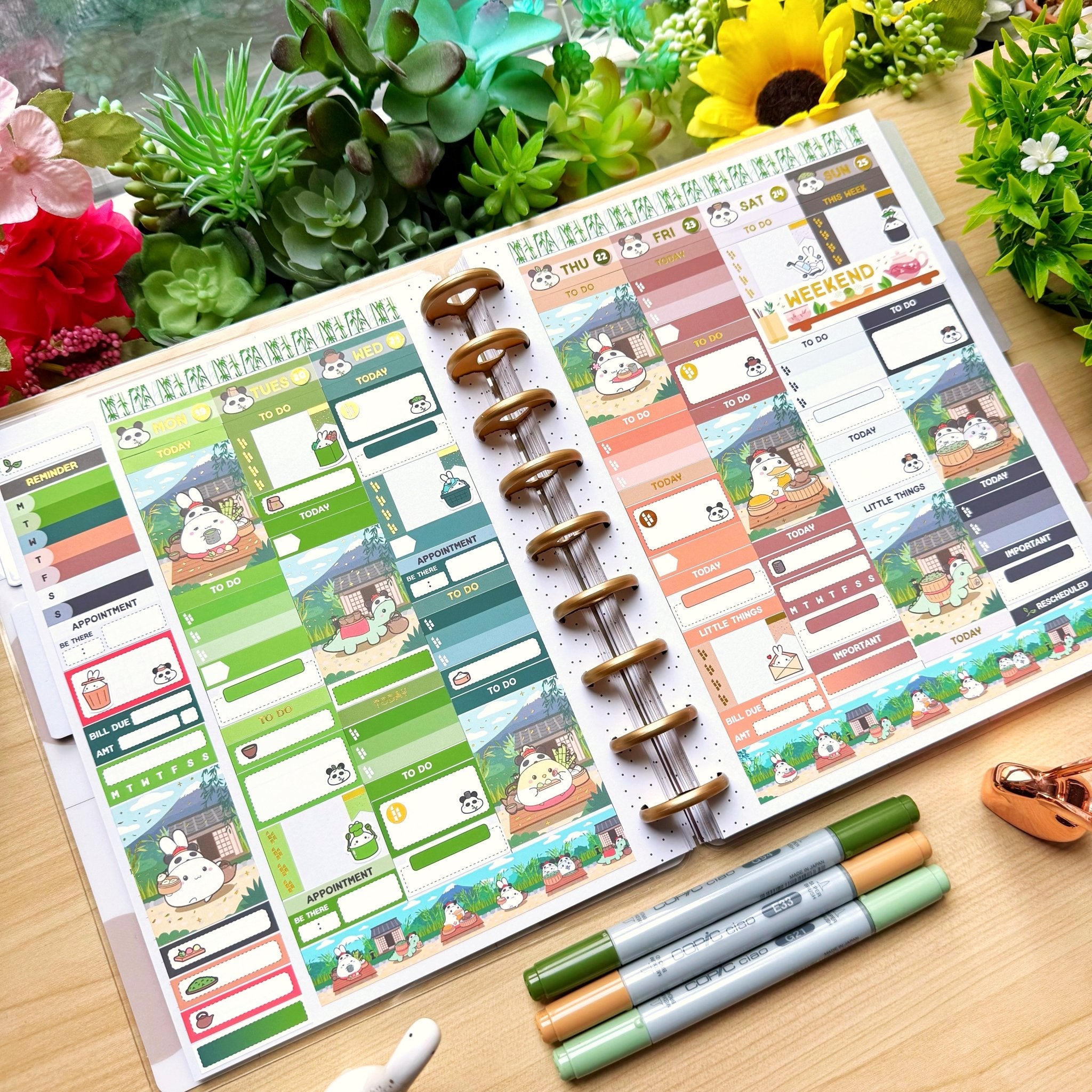 Vertical Kit - Lil' Panda Teahouse (10 Pages) - Holo Foil - SumLilThings