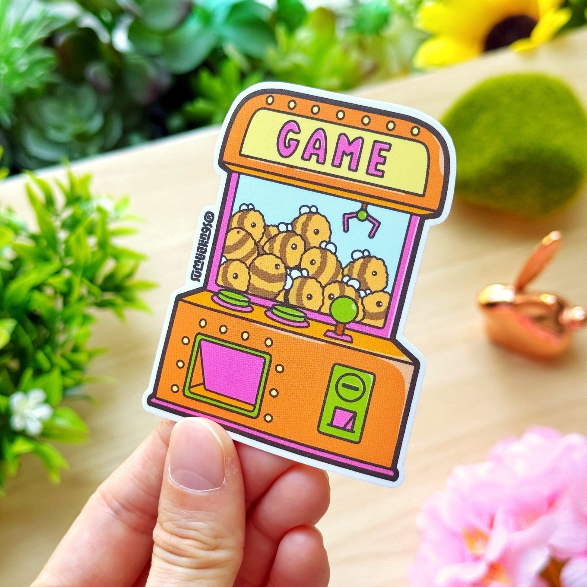 Vinyl Sticker - Bee Plushie Claw Machine - SumLilThings