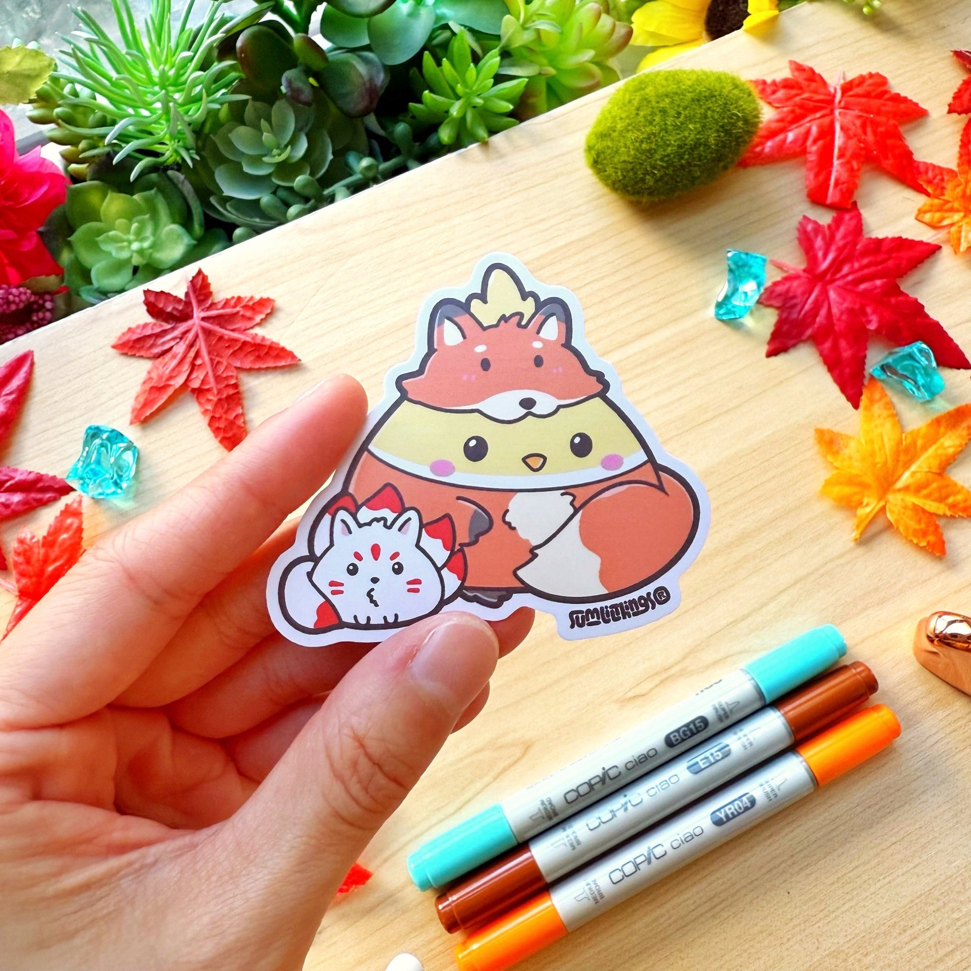 Vinyl Sticker - Chichi with Kitsune - SumLilThings
