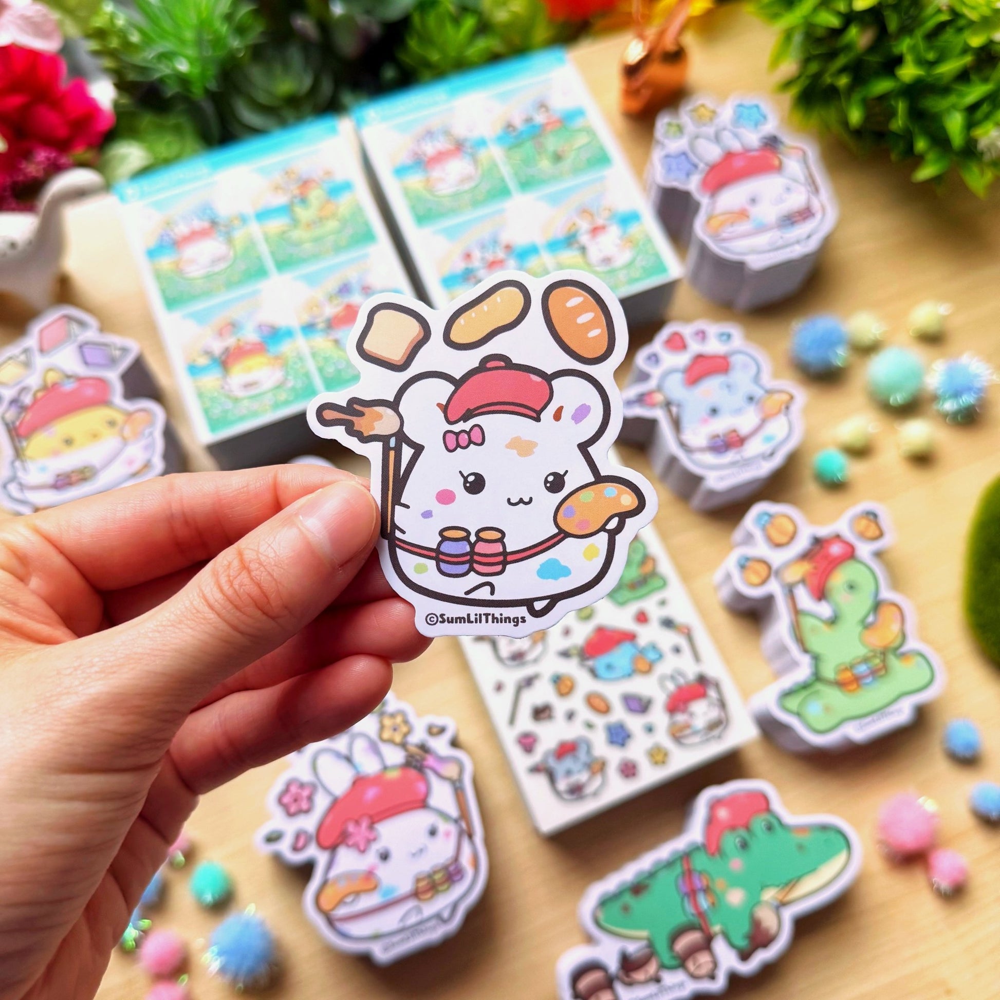 Vinyl Sticker - Cinnamon the Artist (Bread) - SumLilThings