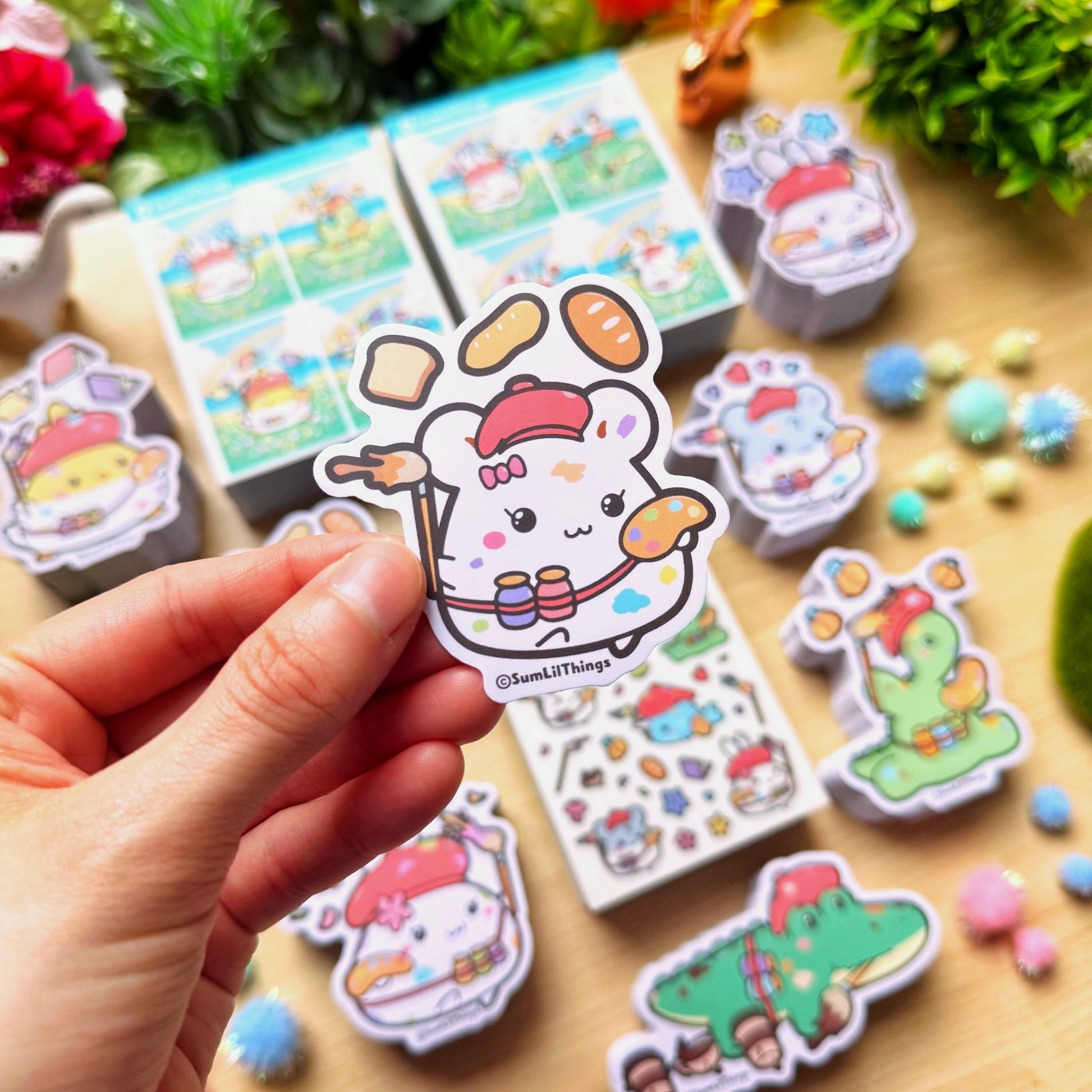 Vinyl Sticker - Cinnamon the Artist (Bread) - SumLilThings