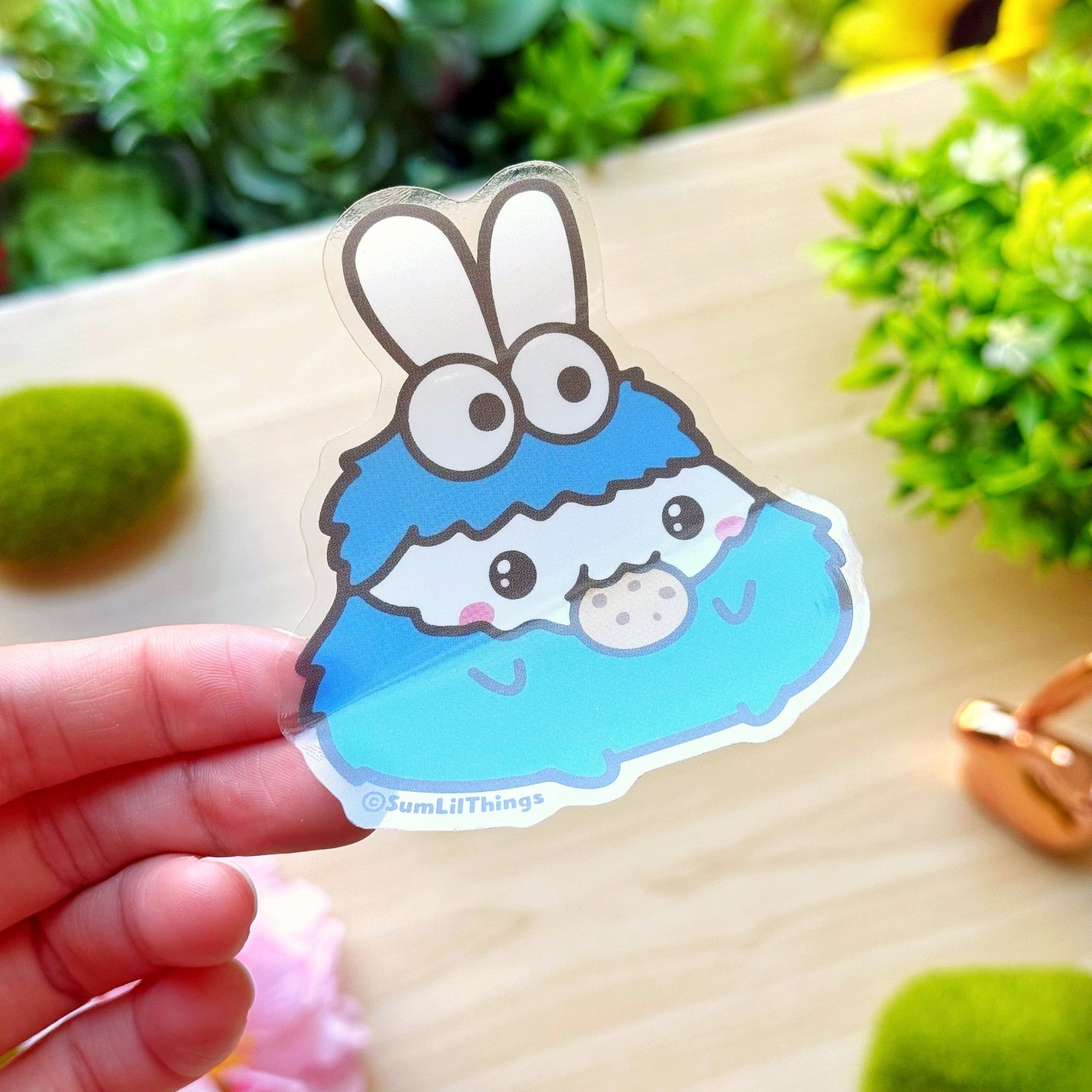 Vinyl Sticker - Cookie Monster (Transparent) - SumLilThings