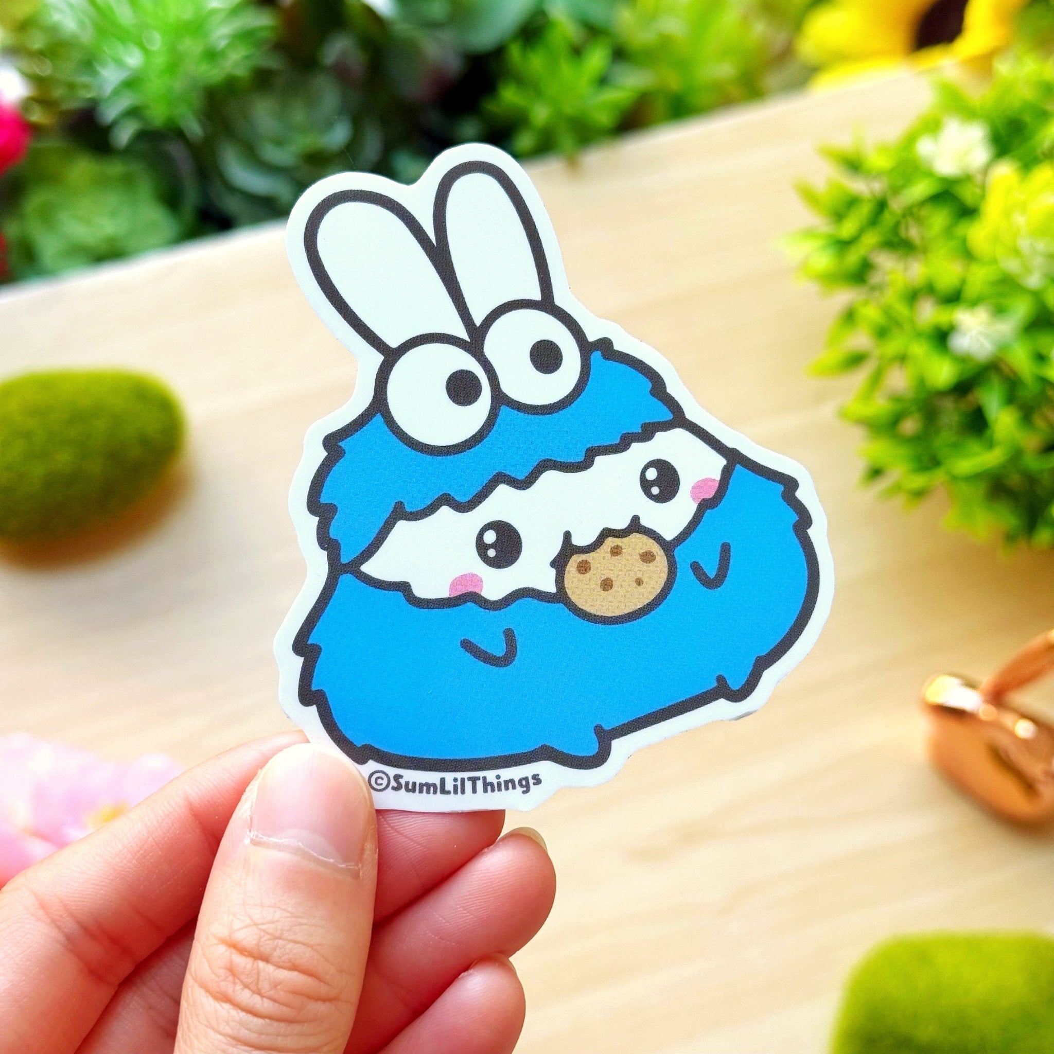 Vinyl Sticker - Cookie Monster (Transparent) - SumLilThings