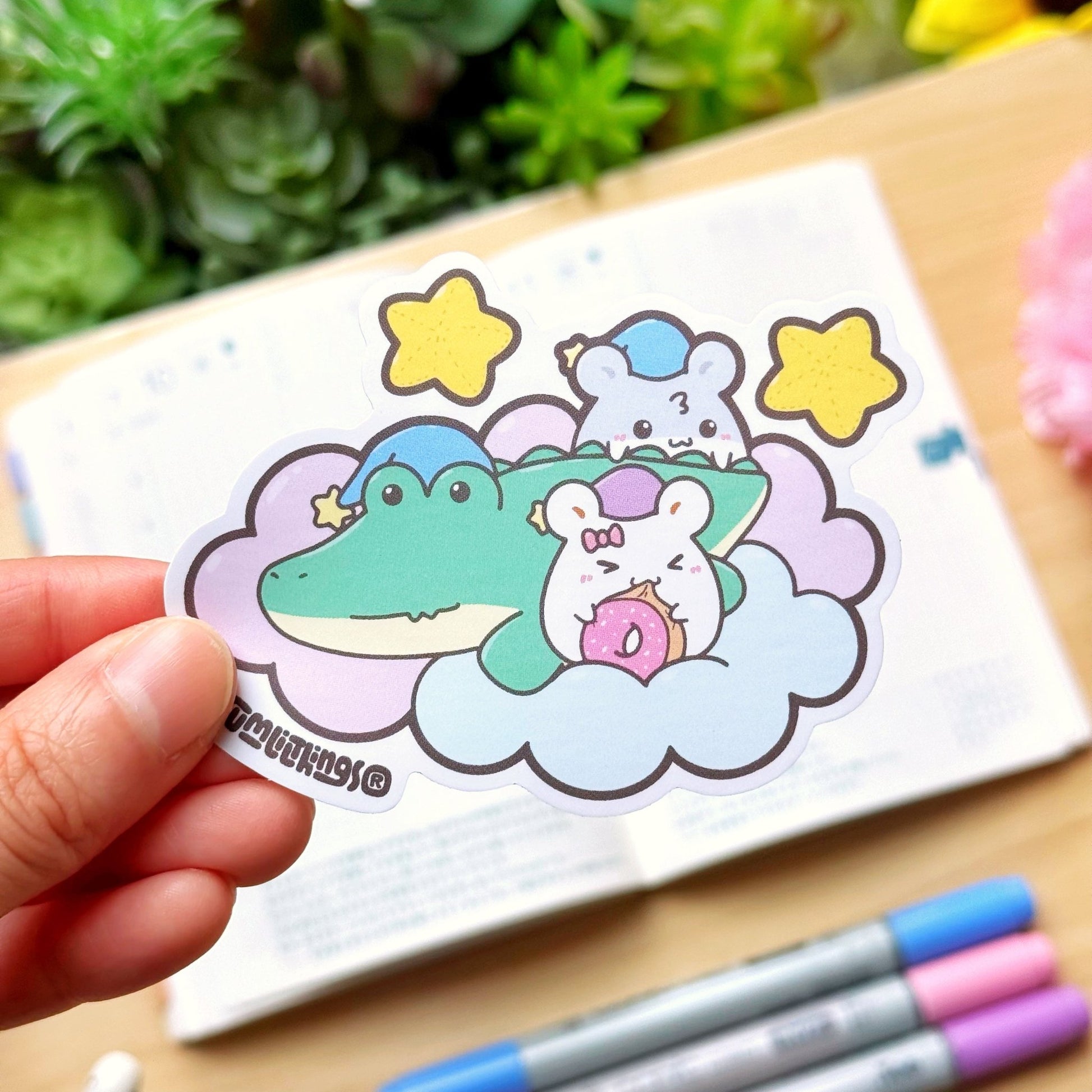 Vinyl Sticker - Dreamy Toto and Hamsters - SumLilThings