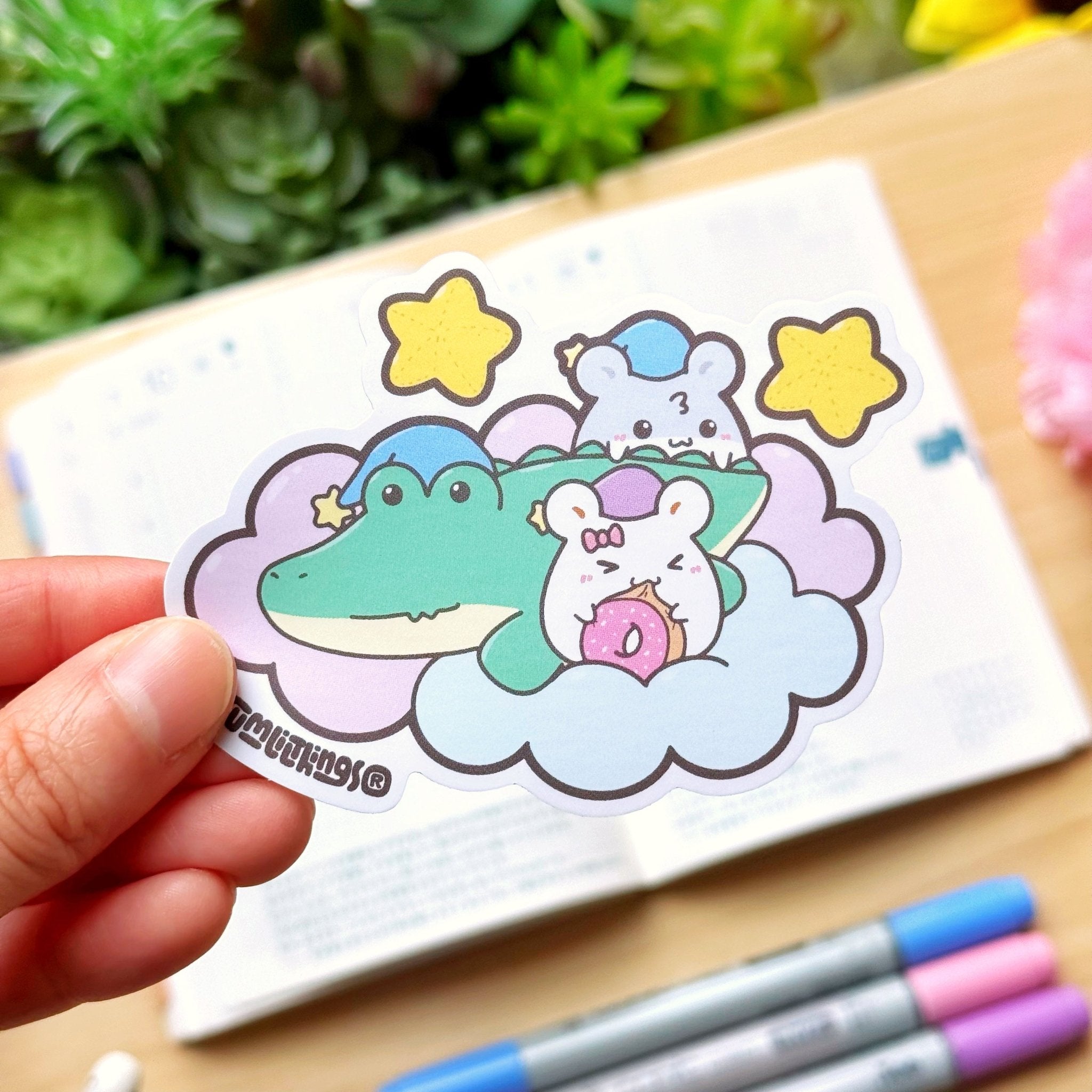 Vinyl Sticker - Dreamy Toto and Hamsters - SumLilThings