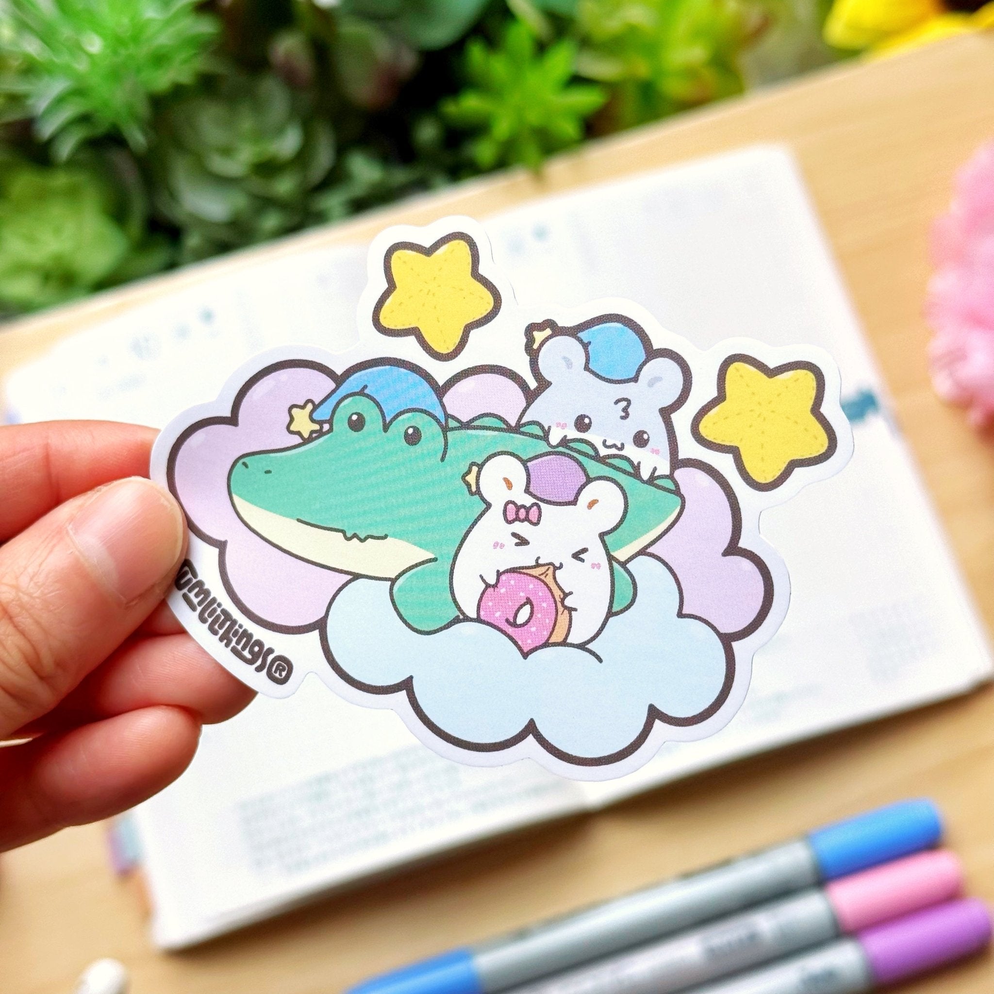 Vinyl Sticker - Dreamy Toto and Hamsters - SumLilThings